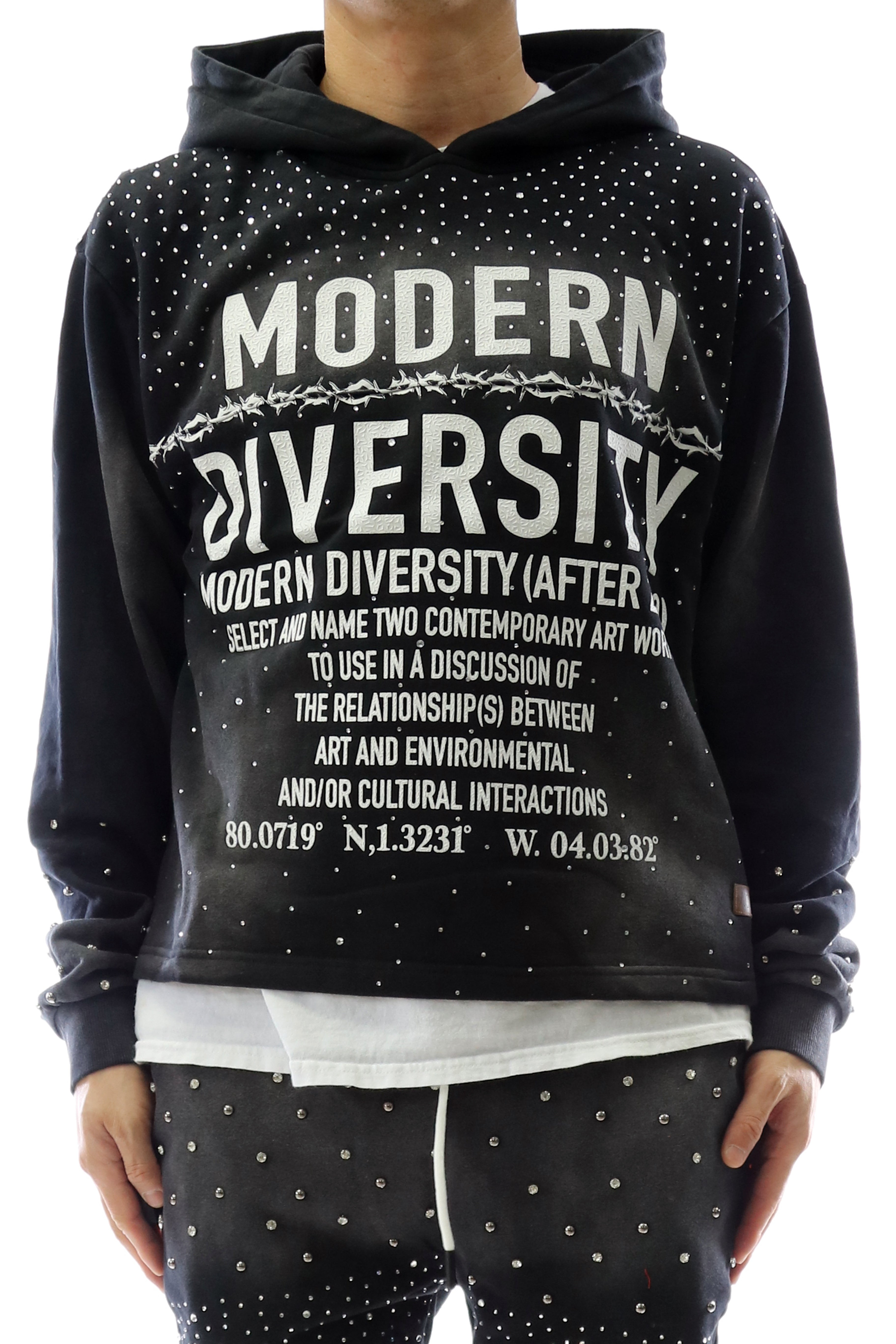 ZICORN French Terry Long Sleeve Crop Top Pullover Hoodie