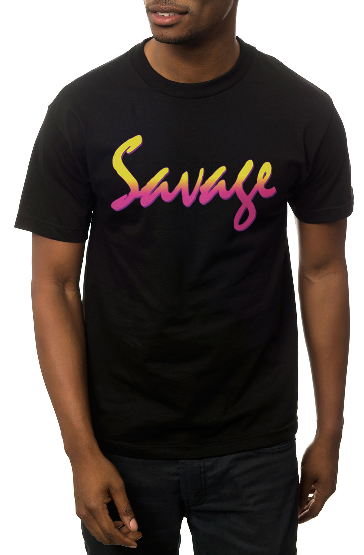The Savage Script Tee in Black