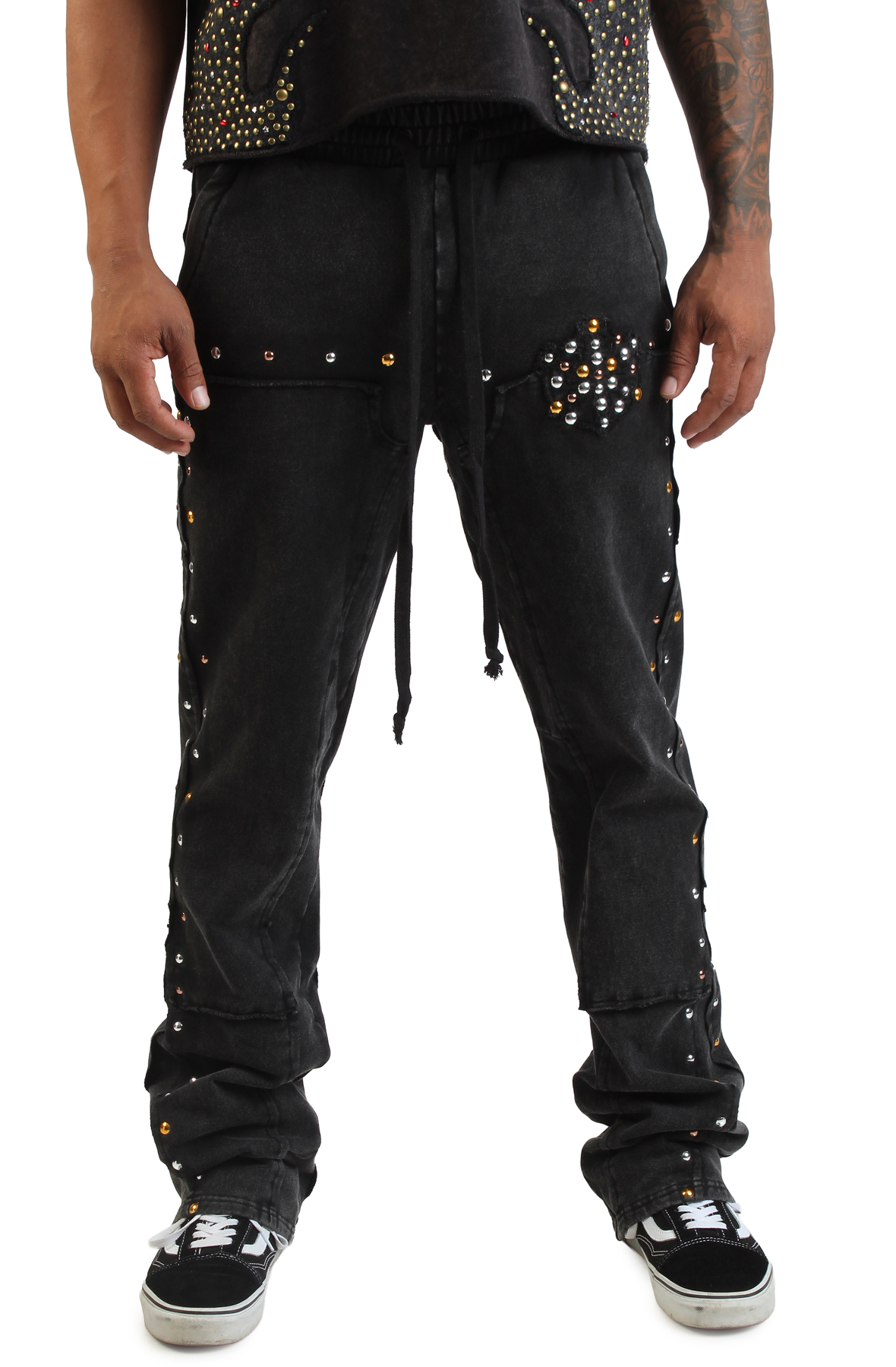 Studded Fleece Flare Jogger