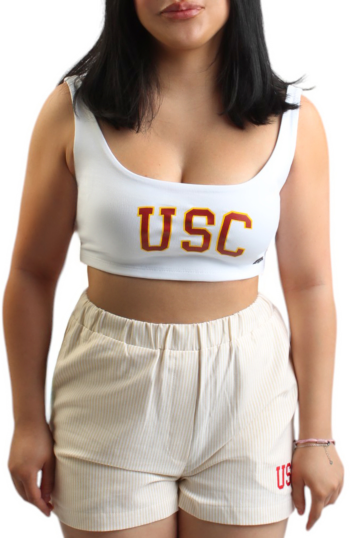 USC Scoop Neck Crop Top