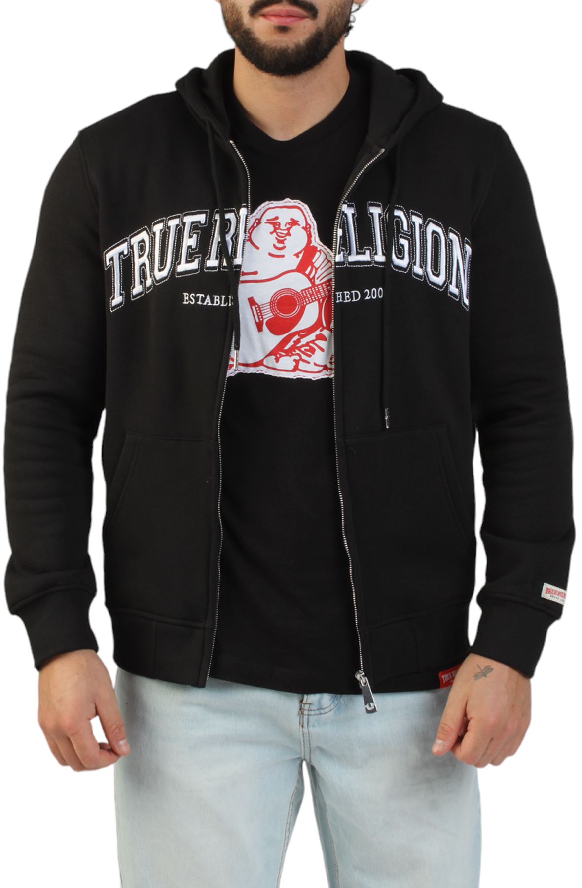 Embroidered True Religion Zip Hoodie