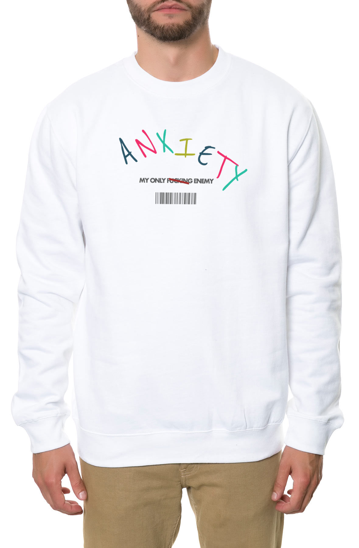 The My Only Enemy Crewneck Sweatshirt in White