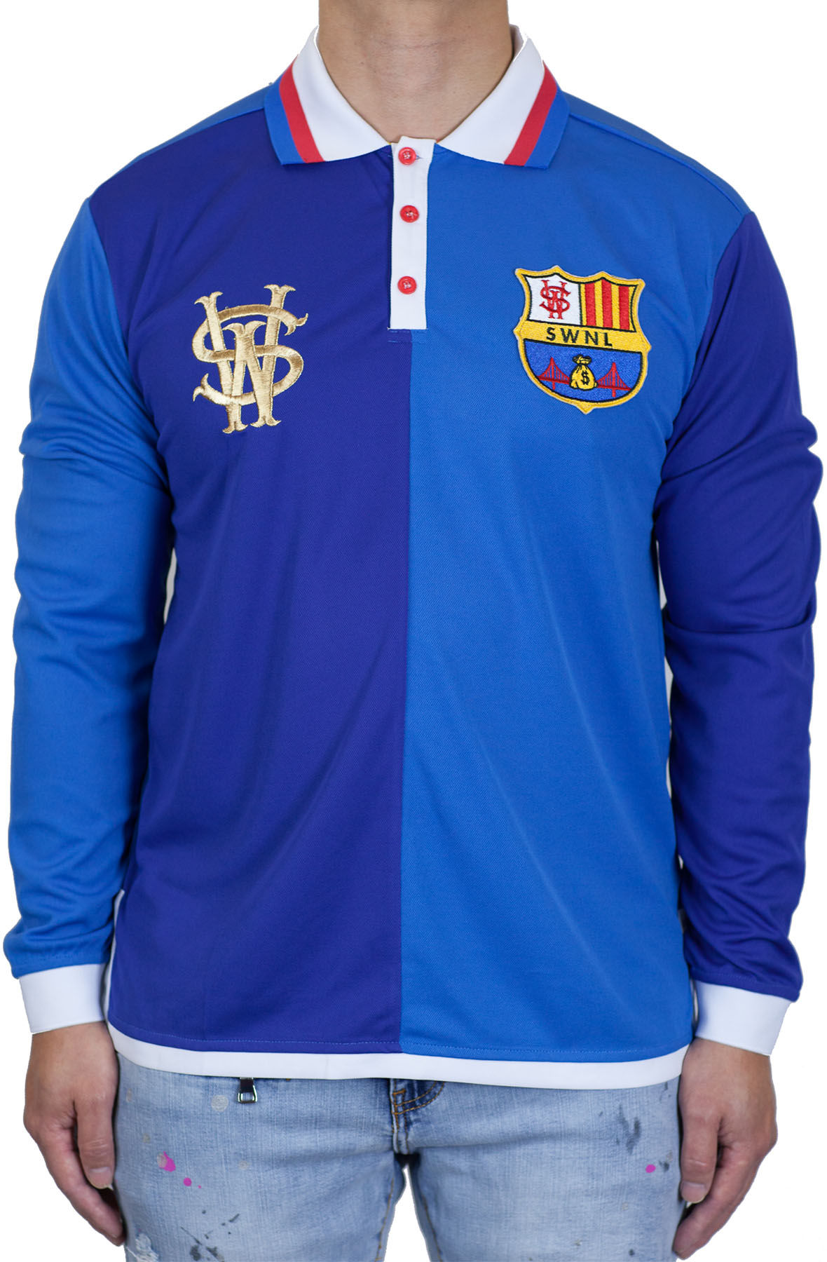 Stay Winning Long Sleeve Royal Blue Soccer Polo Tee