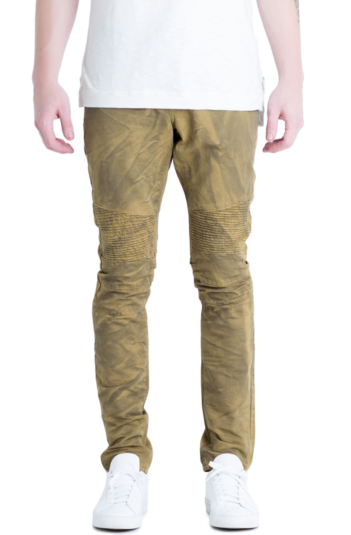 olive biker jeans