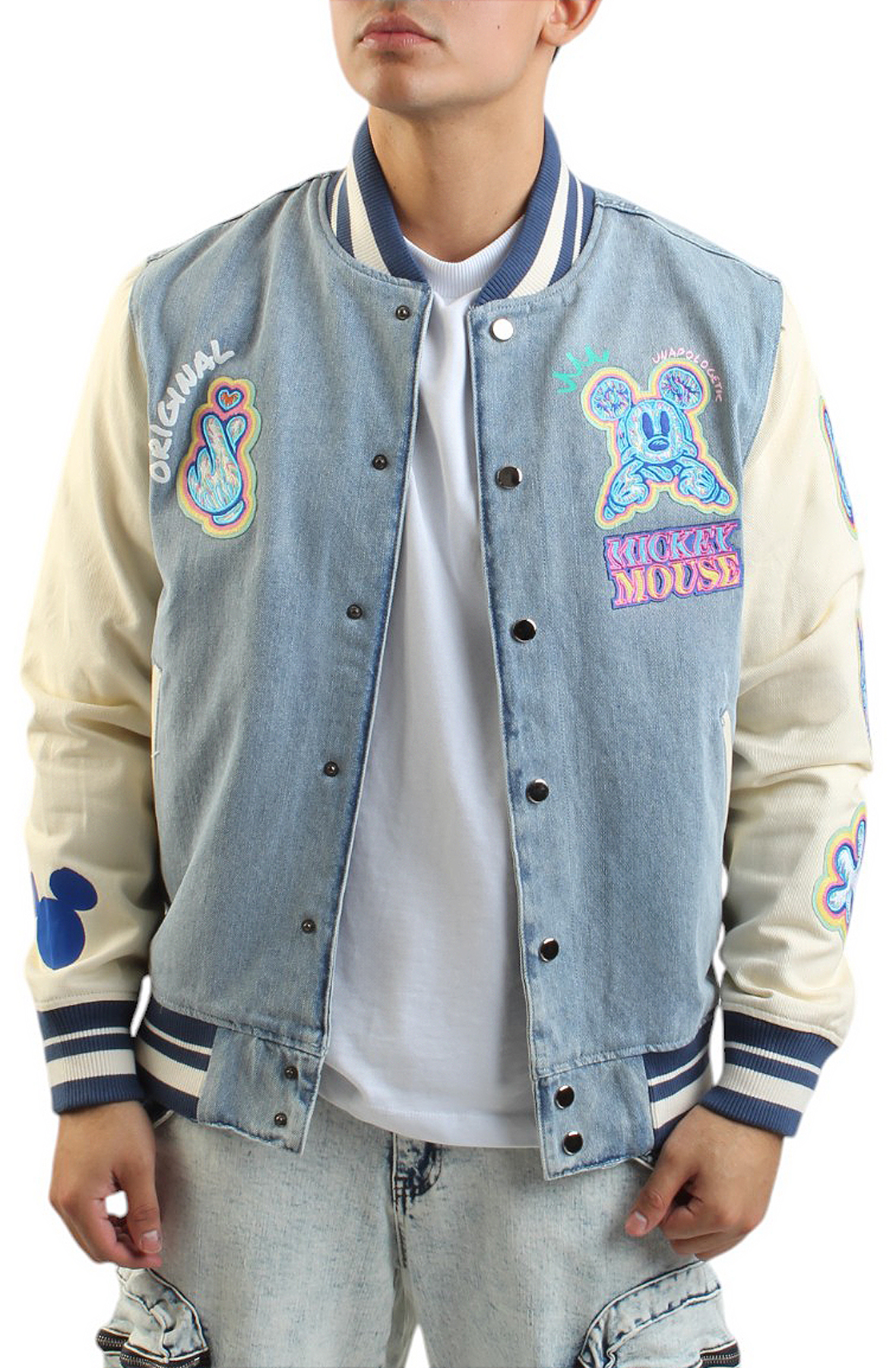 Mickey Mouse Denim Varsity Jacket