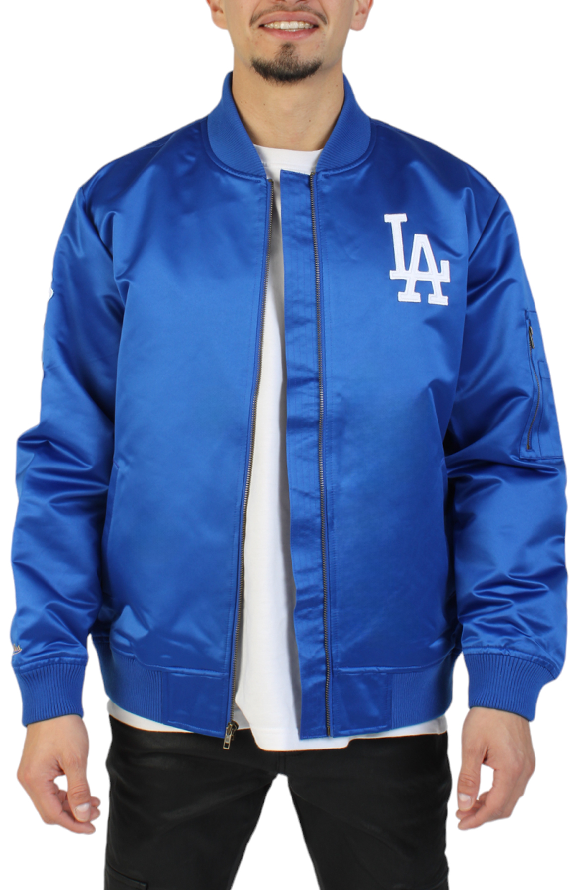 Lightweight Satin Bomber Vintage Logo Los Angeles Dodgers