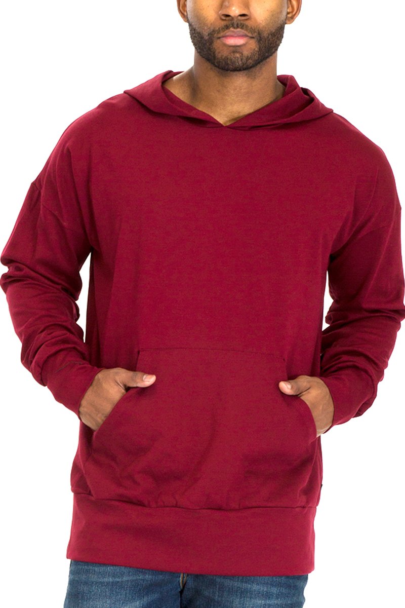 BURGUNDY LONG SLEEVE HOOD-E