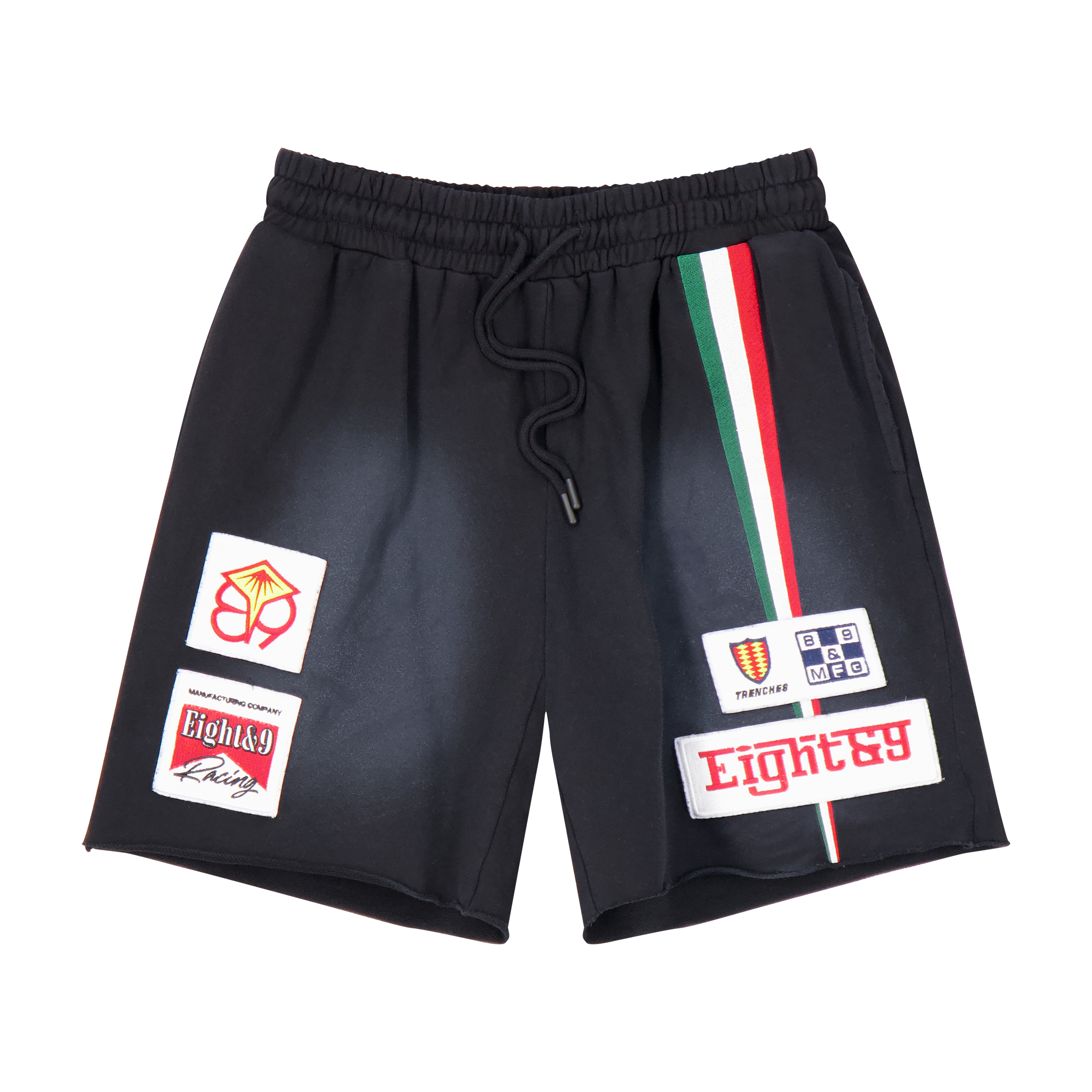 Horsepower French Terry Patched Out Shorts Black