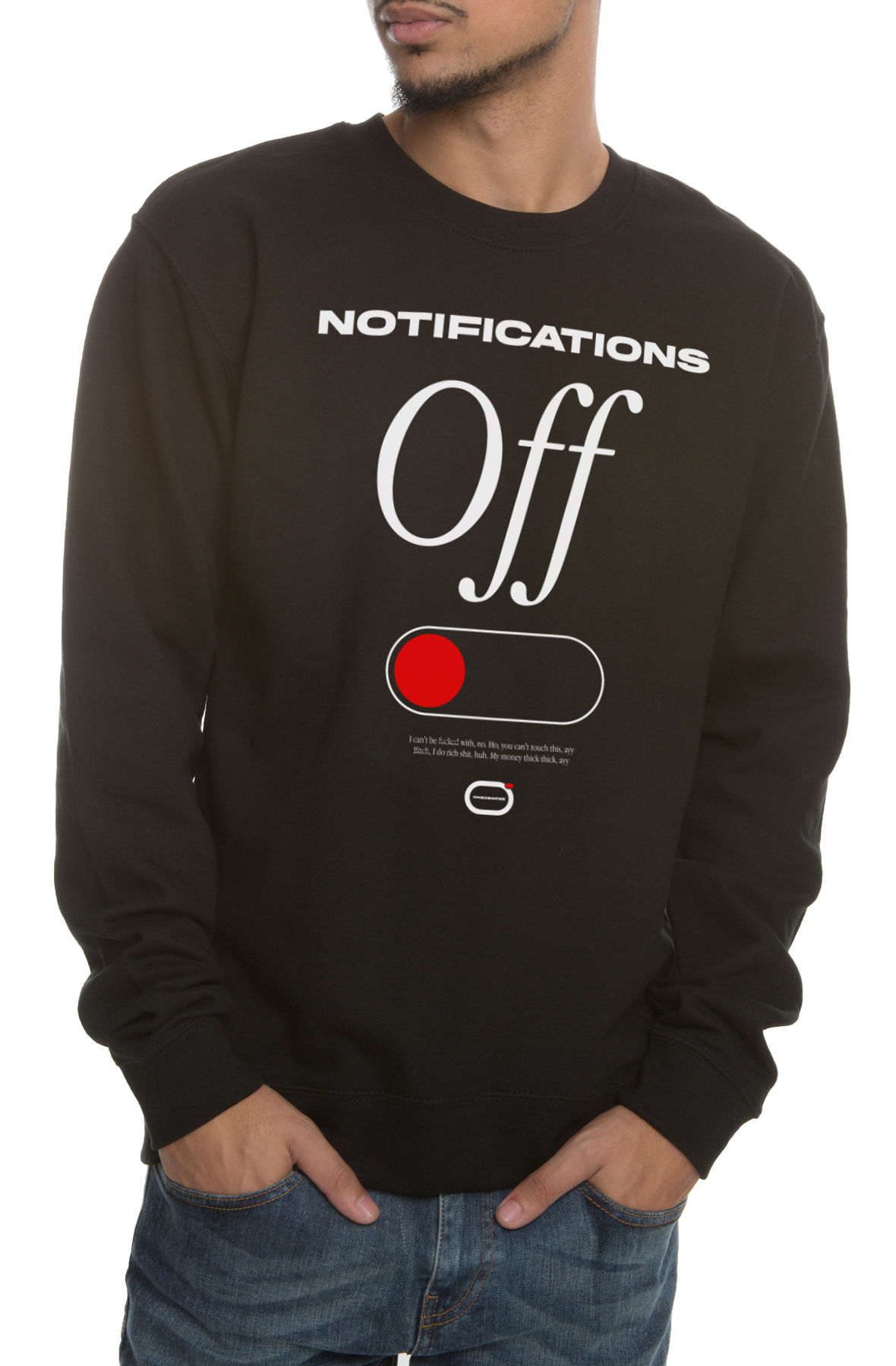 The Notifications Off Crewneck Sweatshirt in Black