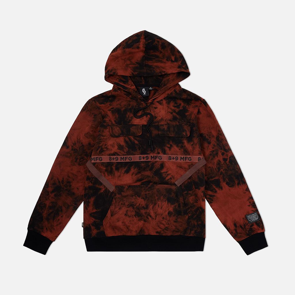 Strapped Up Slim Fleece Hoodie Bred Tie Dye