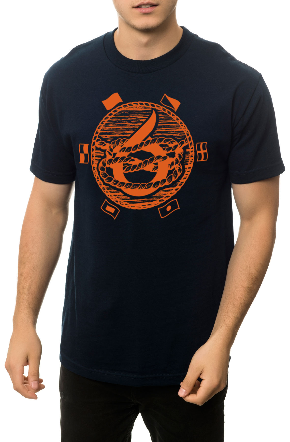 The Trading Mono Tee in Navy