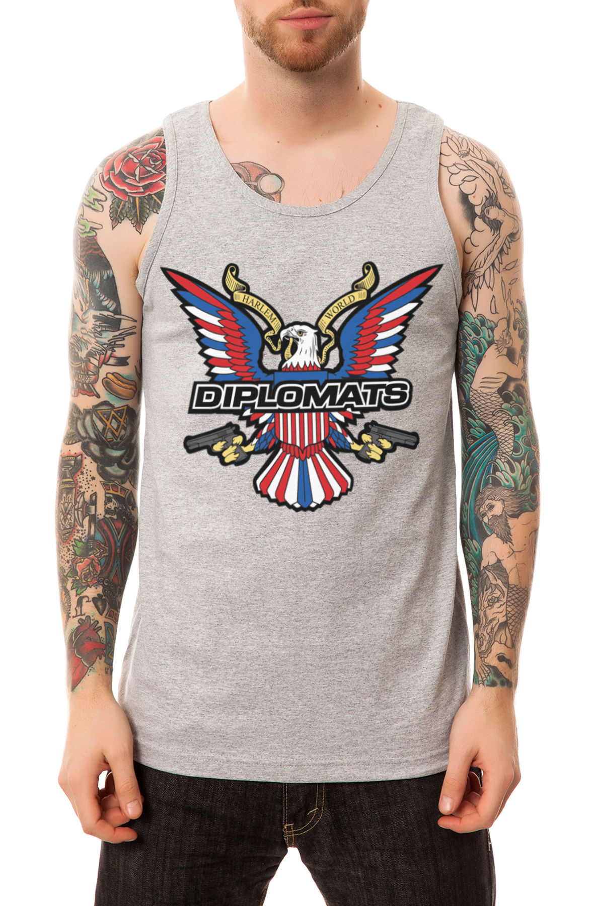 The Eagle Logo Tank in Heather Grey