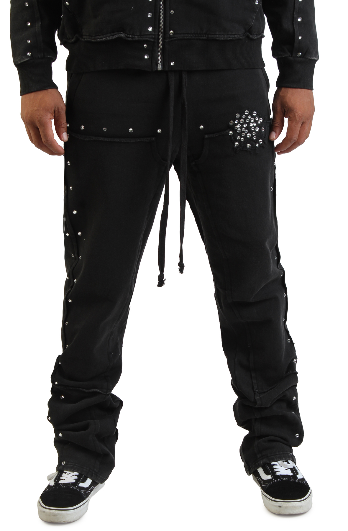 Dazzle Stud Fleece Flare Joggers