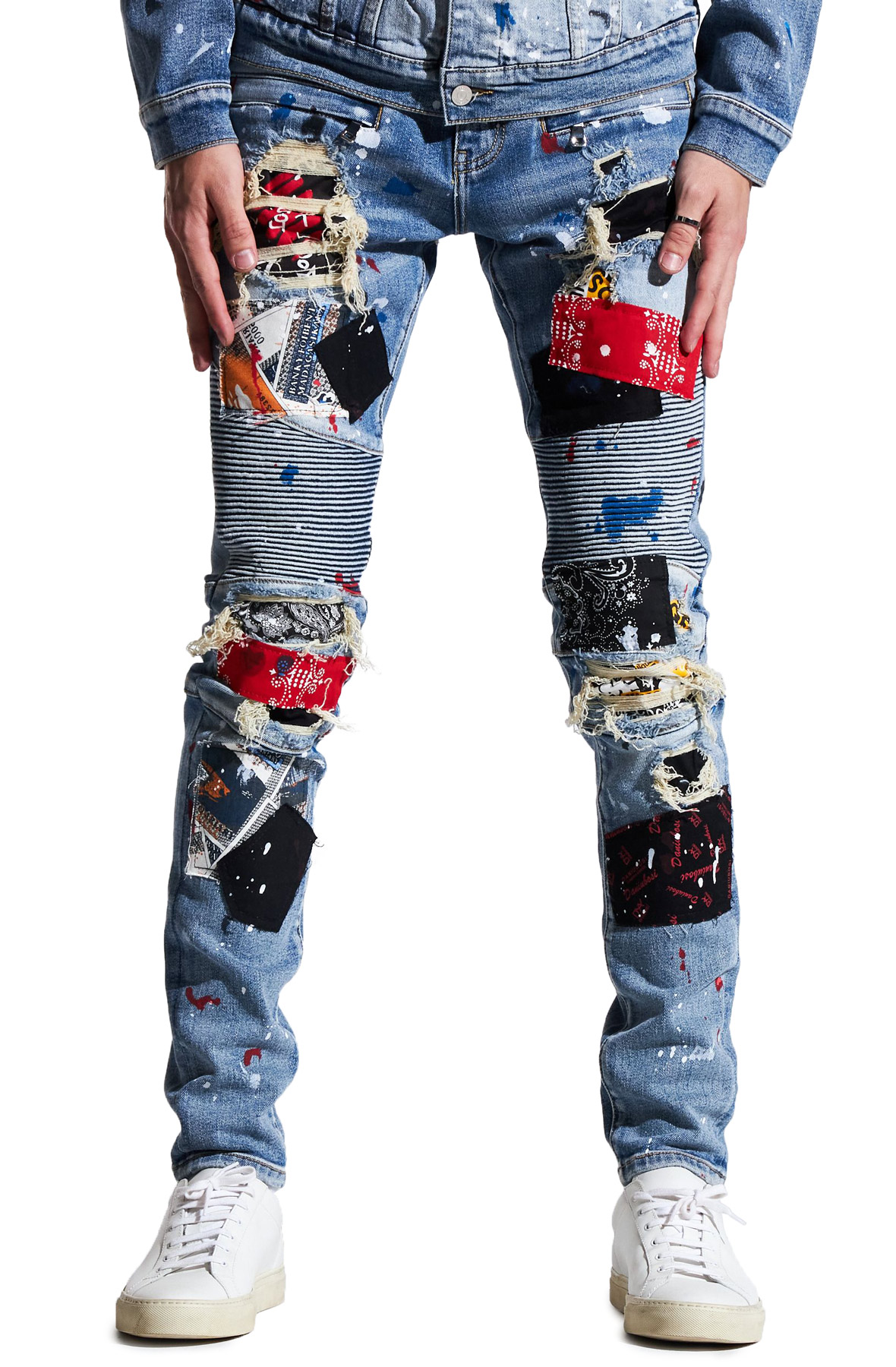 rebel moto panel jeans