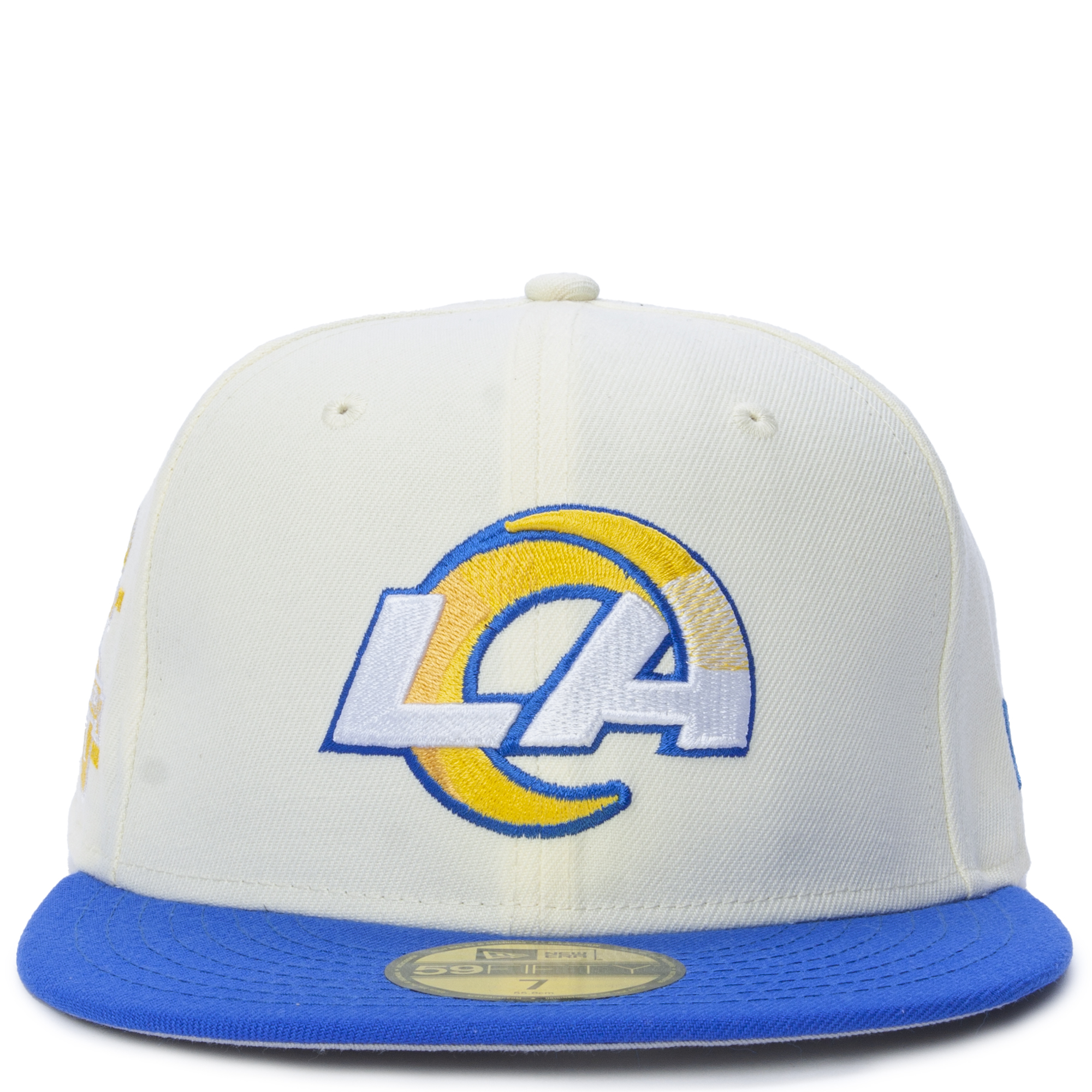 New Era 59FIFTY Uni Los Angeles Rams 75th Anniversary Patch Hat - Light Blue, Gold Light Blue/Gold / 7 3/4