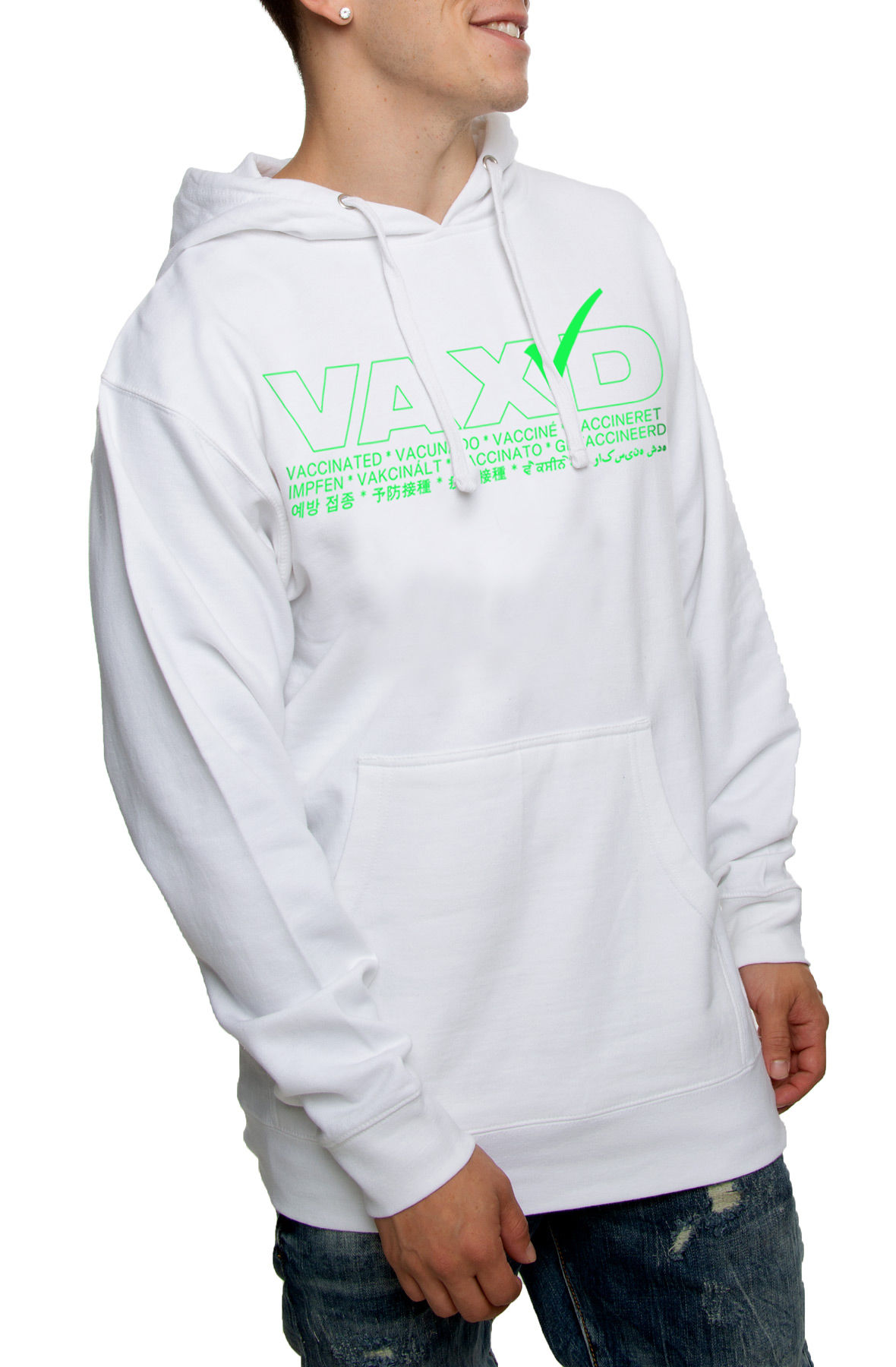 The Vaccinated Hoodie in White