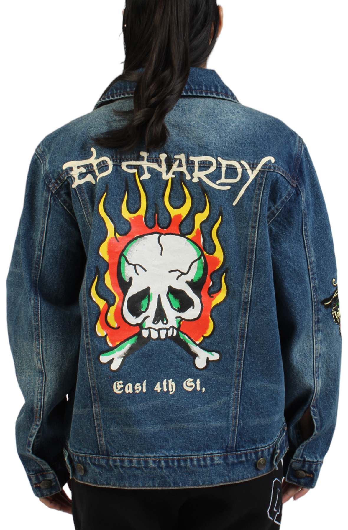 Flame Skull Denim Jacket