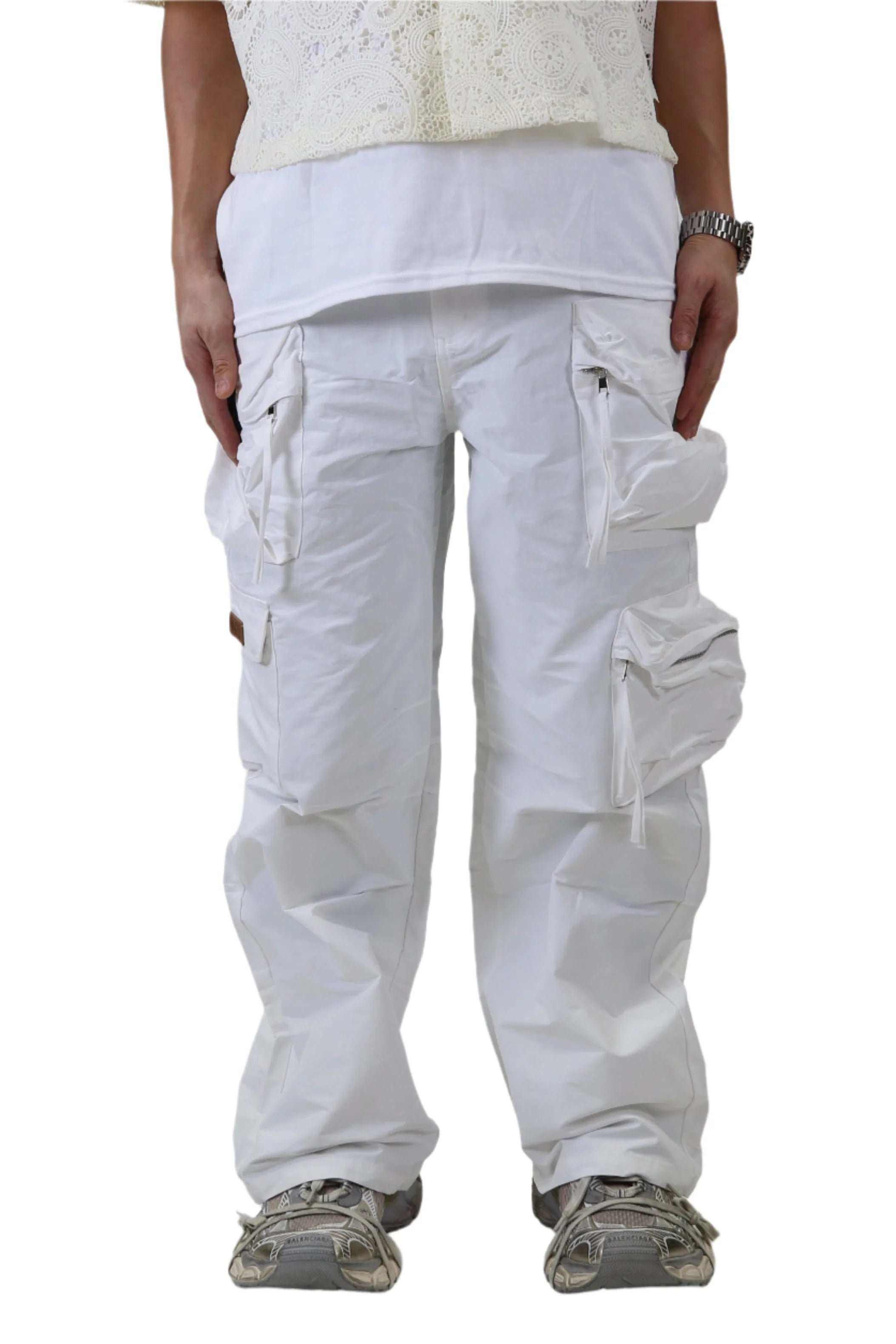 REVOL FINE TWILL NYLON BAGGY FIT CARGO PANTS