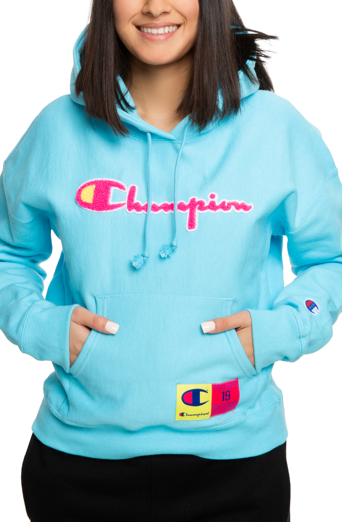 champion script hoodie reverse weave