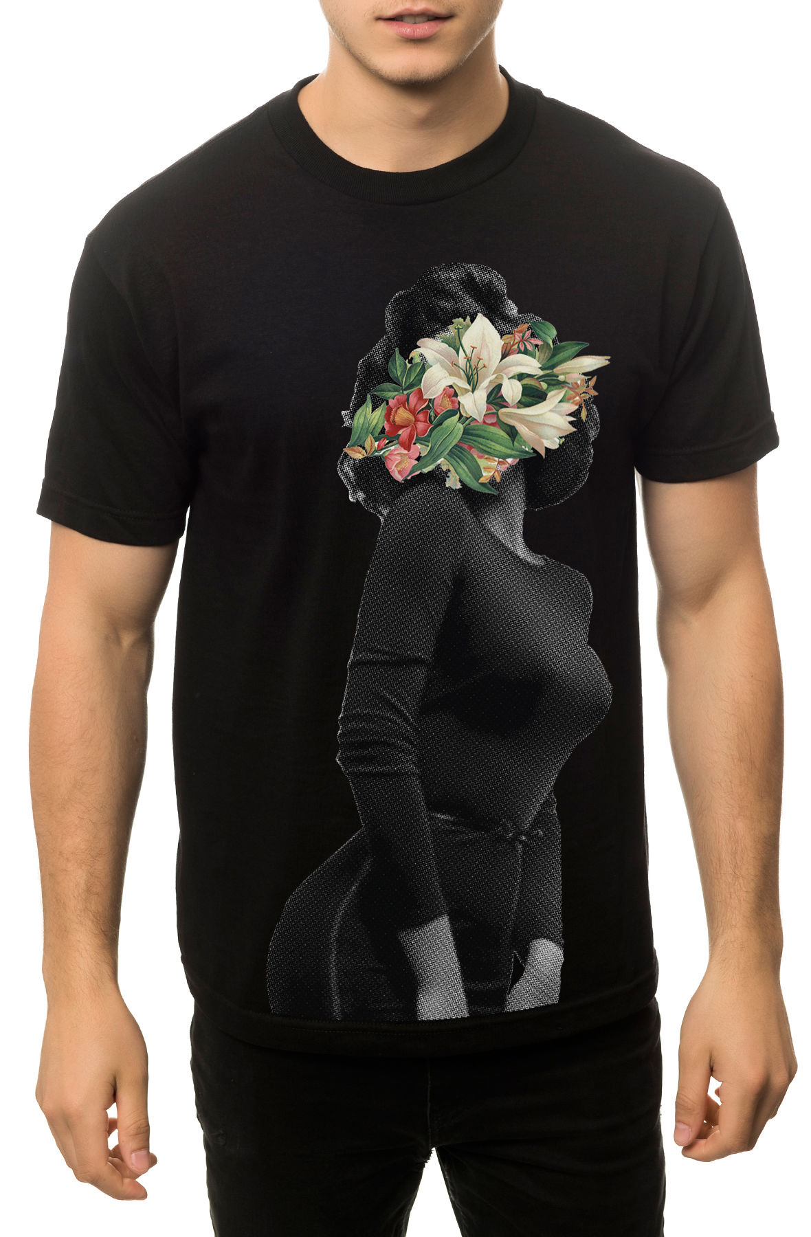 The Flower Face Tee in Black