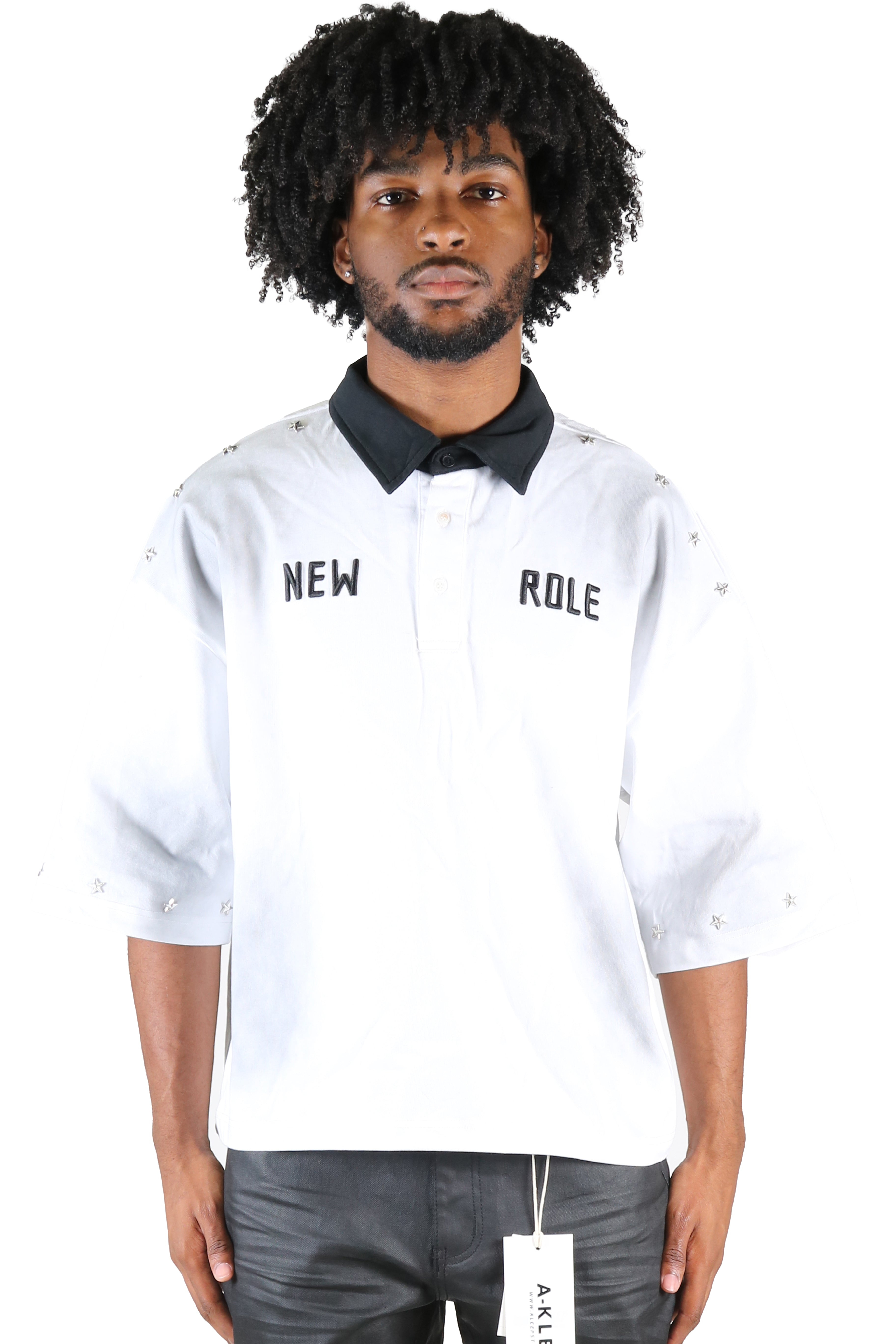 RADEON Men's S/N Jersey 3/4 Sleeve Crop Top Polo