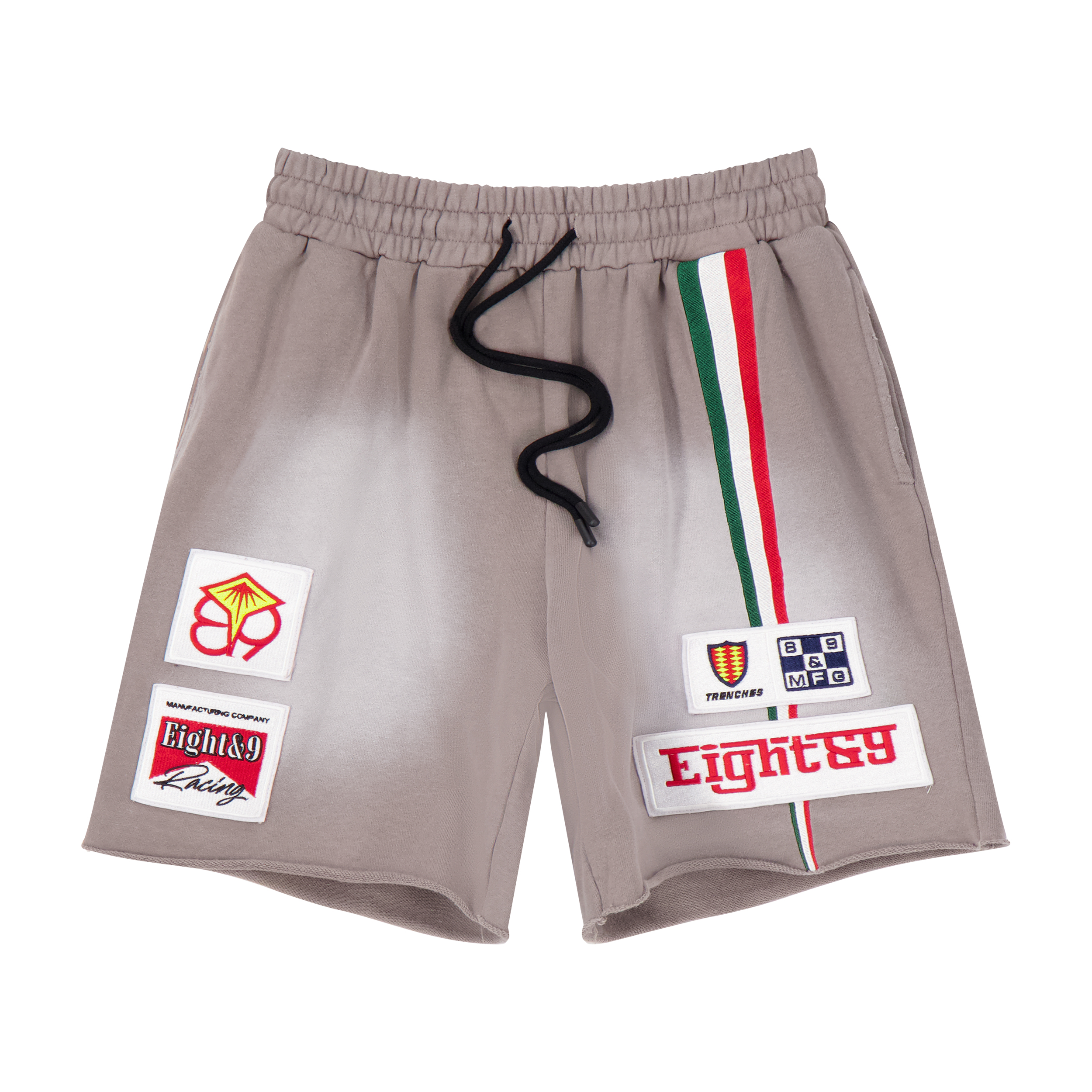 Horsepower French Terry Patched Out Shorts Grey