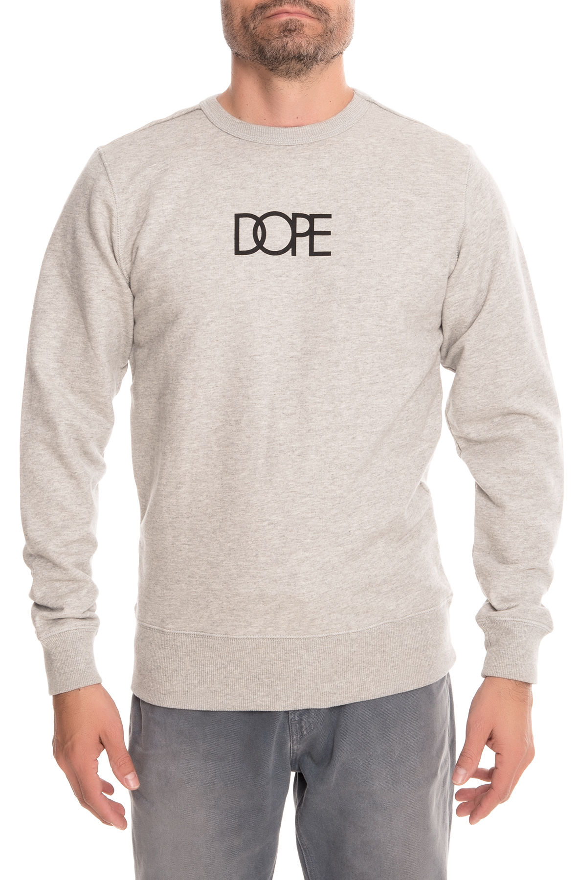 DOPE The Logo Crewneck Sweatshirt in Grey D0914-J100-GY - PLNDR