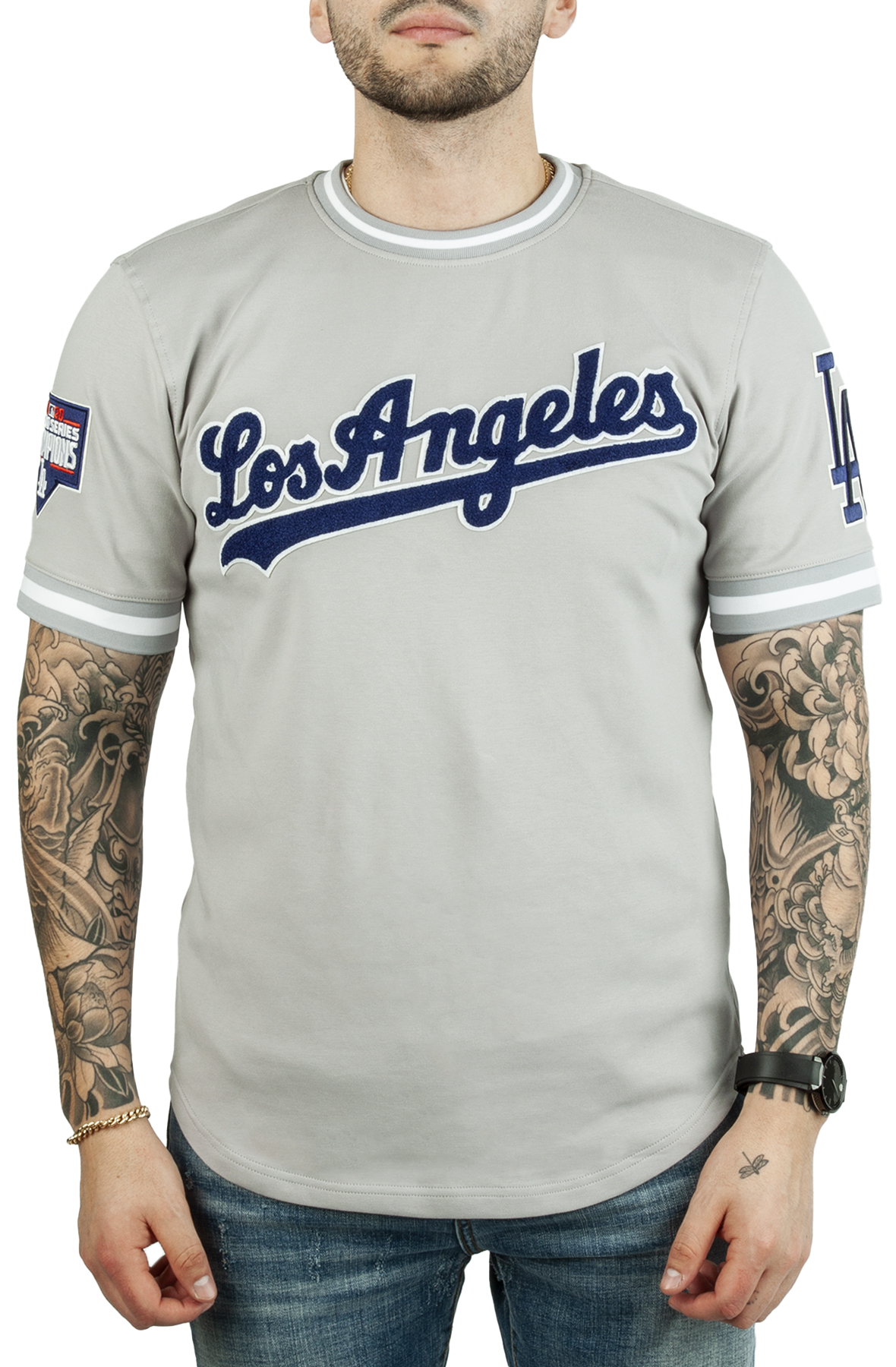 Men's Los Angeles Dodgers Mitchell & Ness Gray Jumbotron T-Shirt