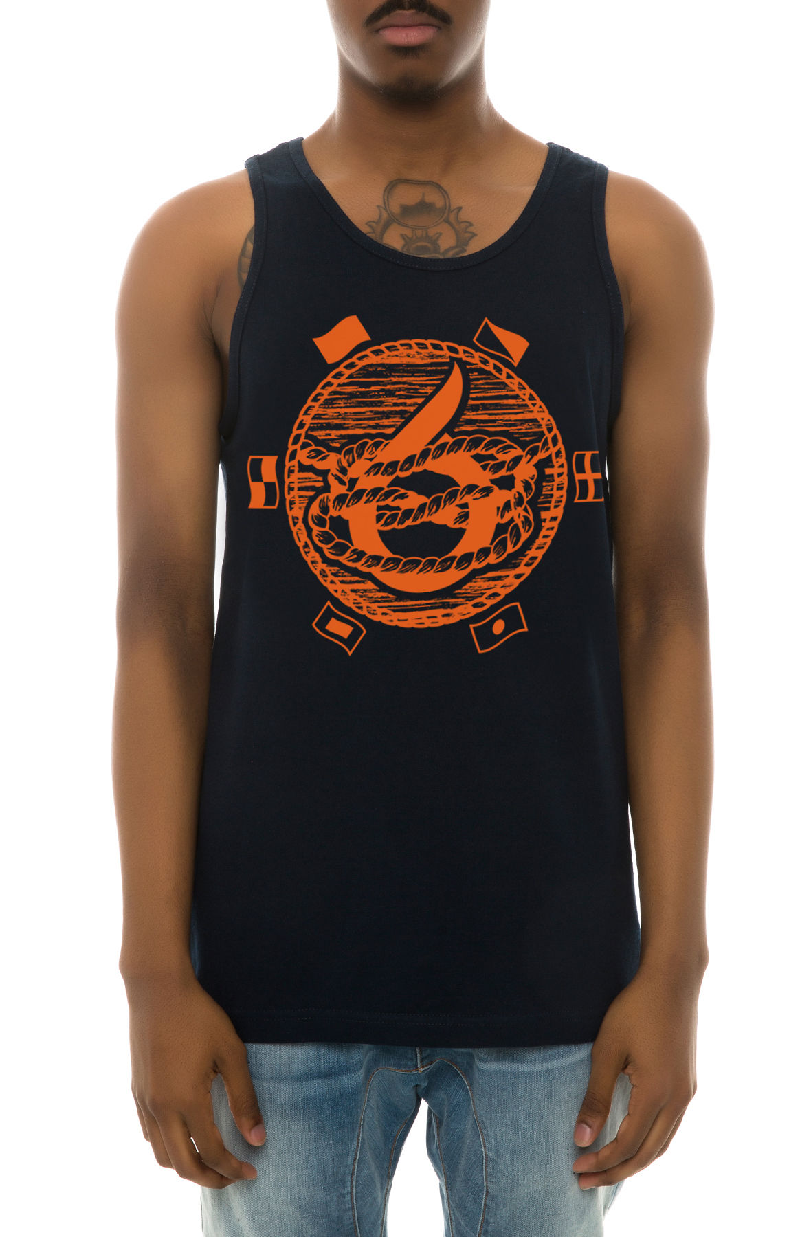 The Trading Mono Tank Top in Navy