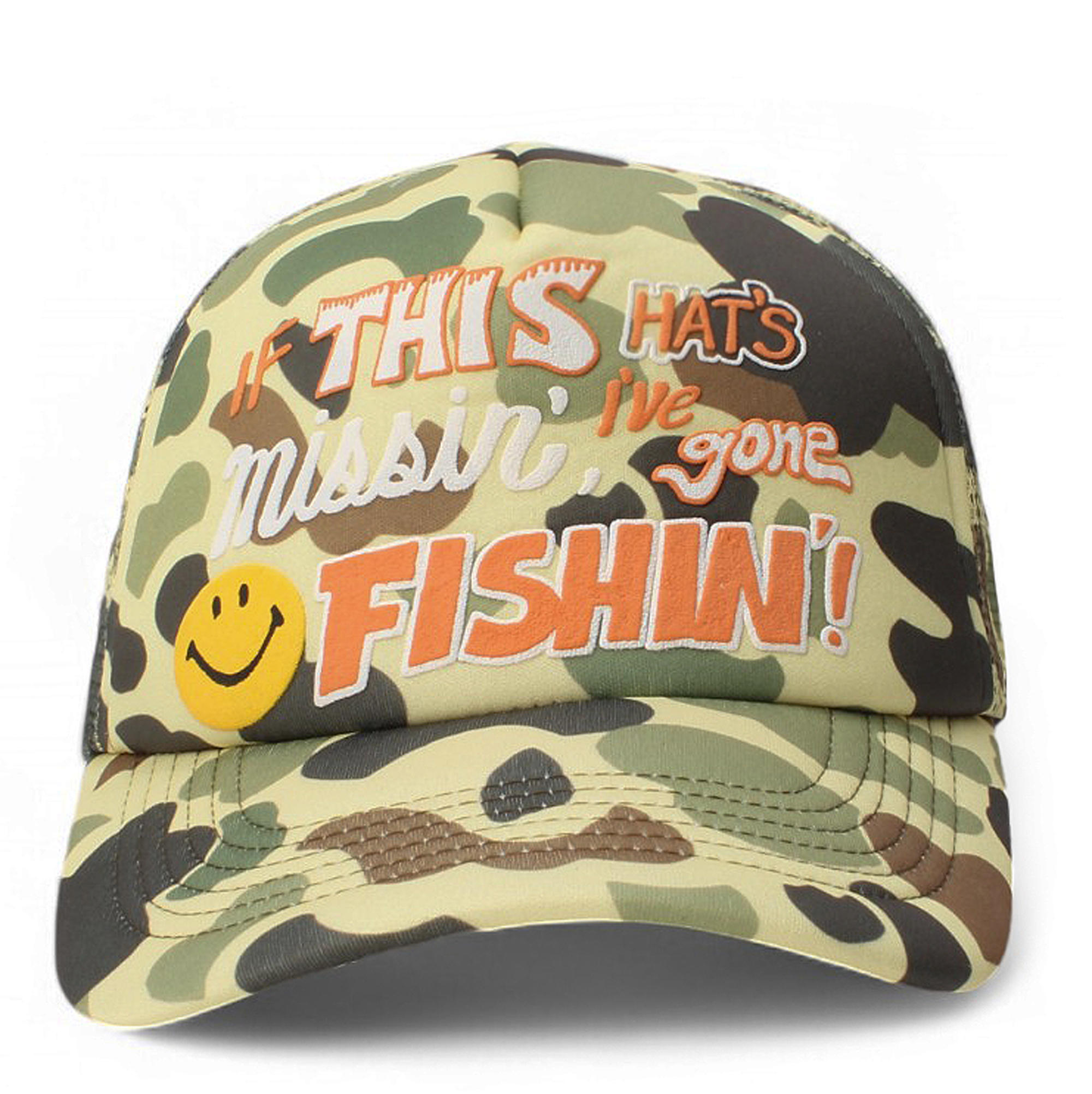 Smiley Camo Trucker Hat