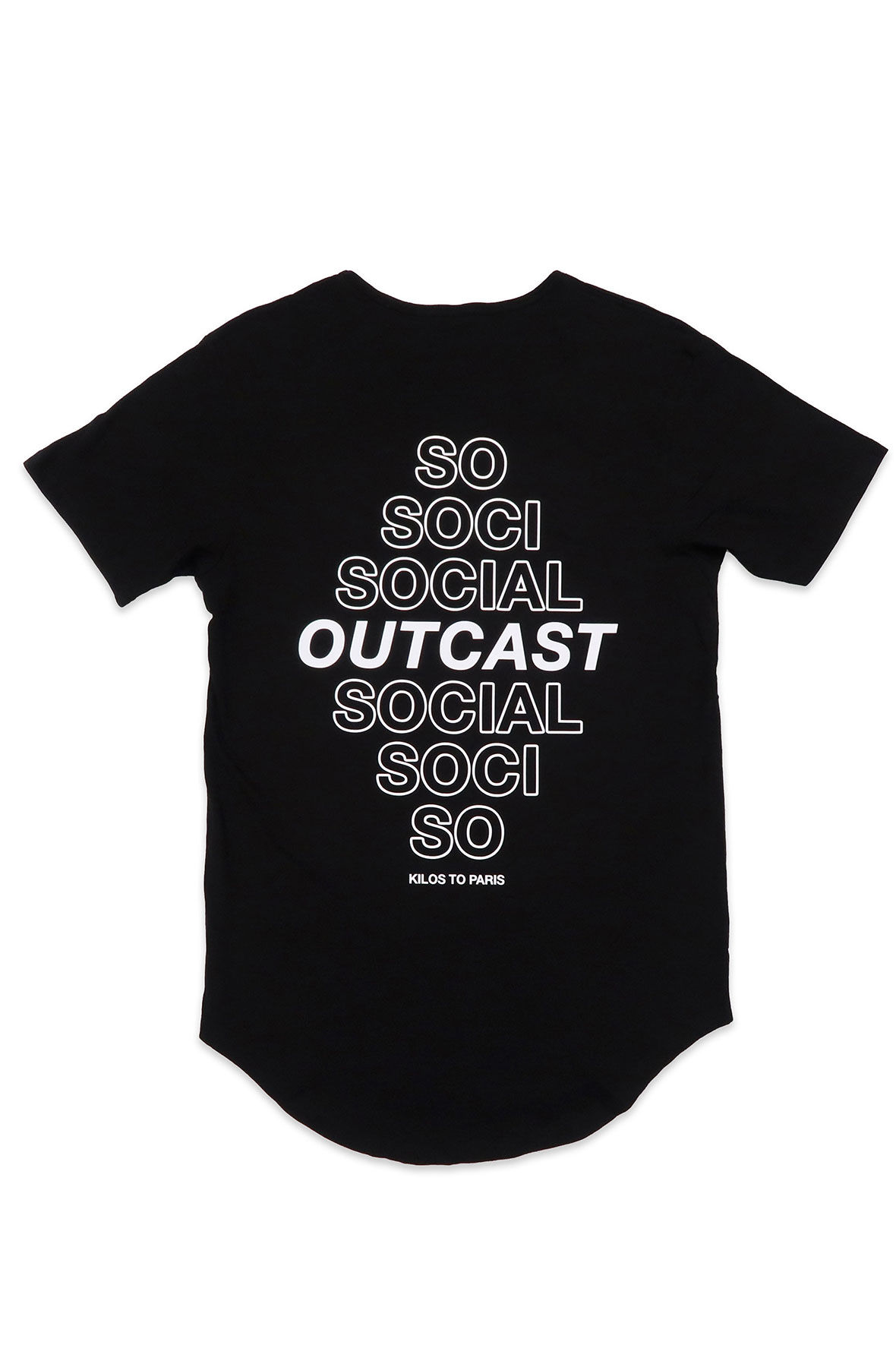 Social Outcast Scoop Tee in Black and White