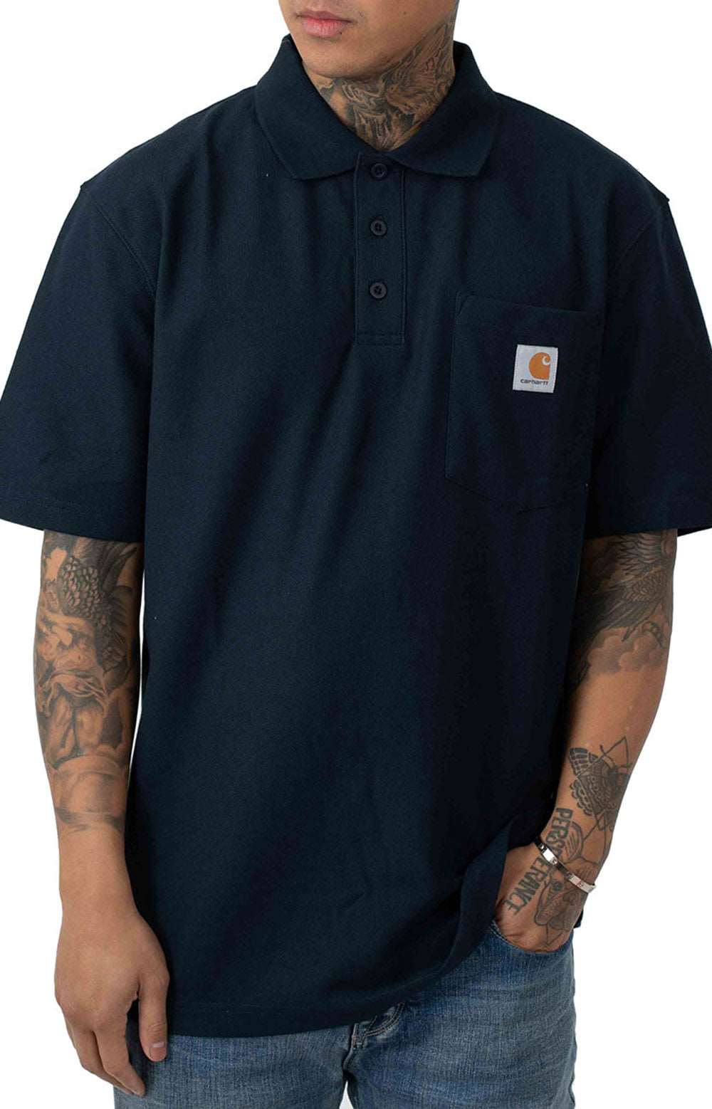 Contractor's Work Pocket Polo - Navy