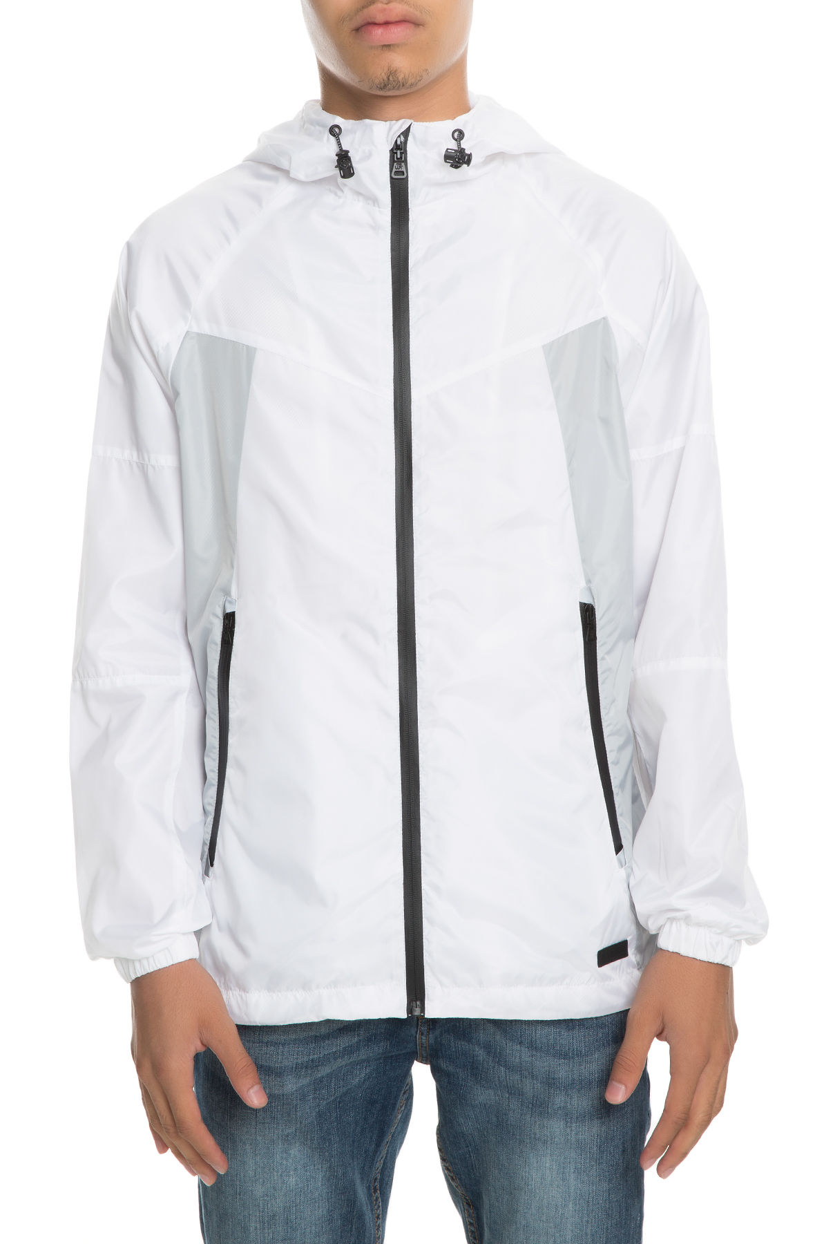 The Breeze Thru Zip Windbreaker in Black and White