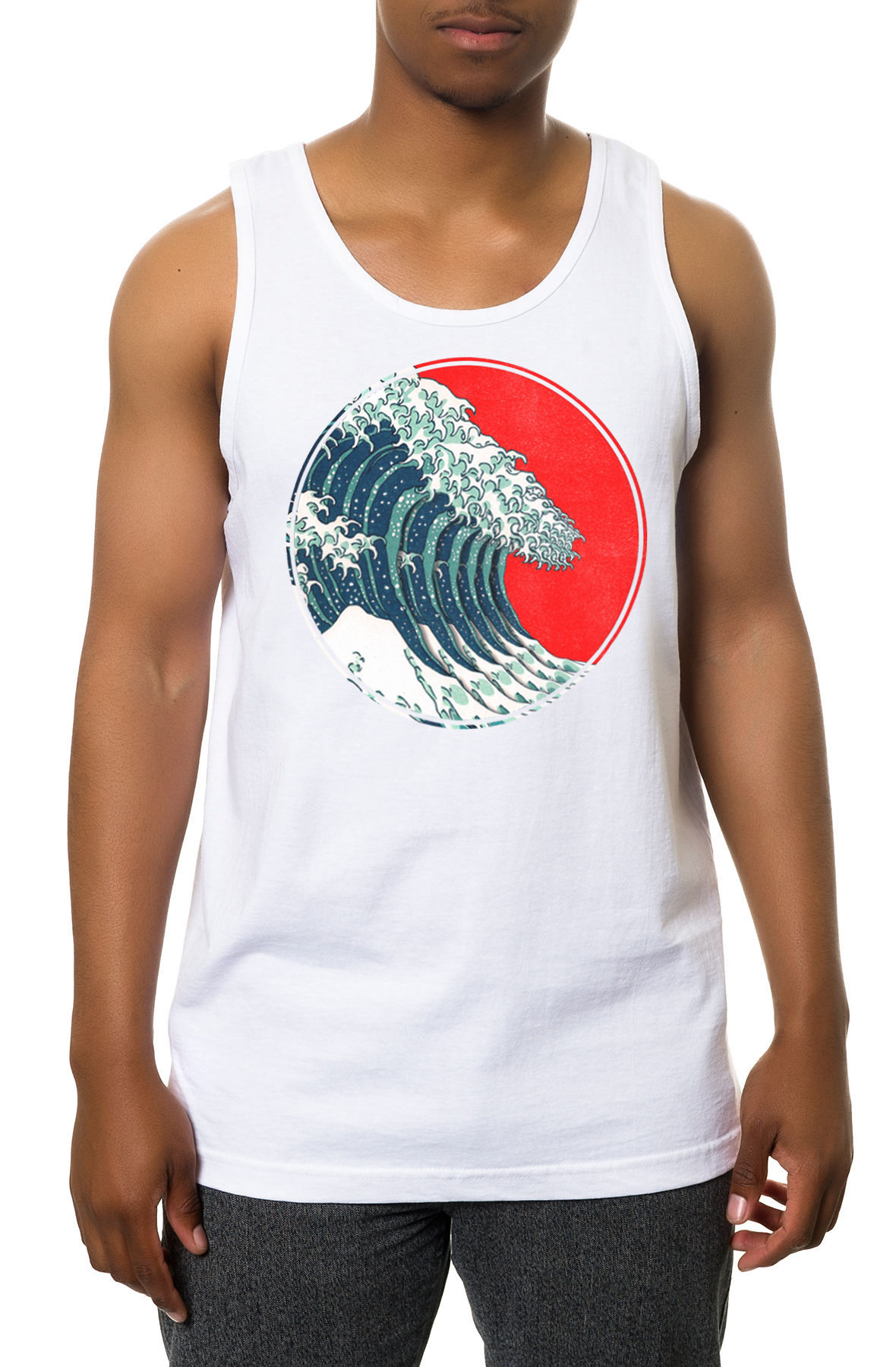 The Hokusai Circle Tank Top in White