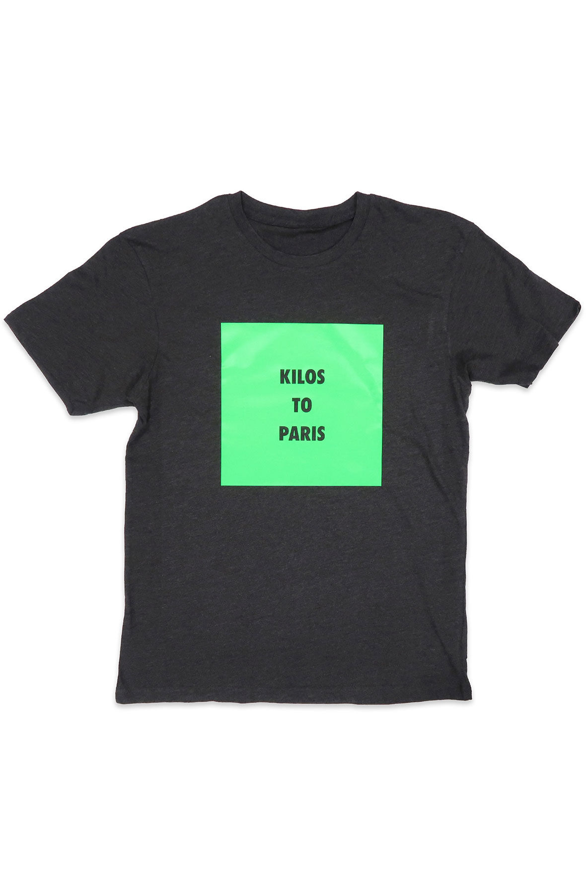 Kilos To Paris Block Tee in Charcoal and Green