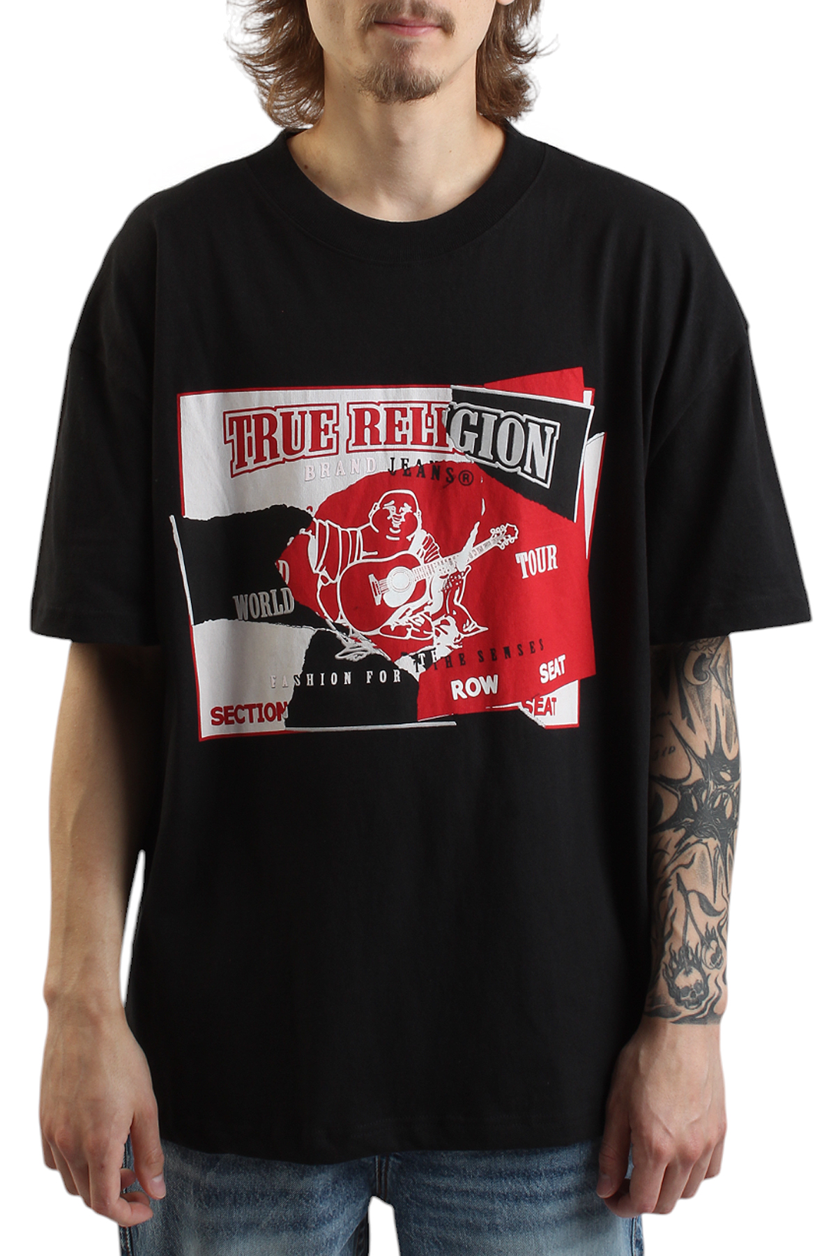 Thick T-Shirt With Distressed Logo