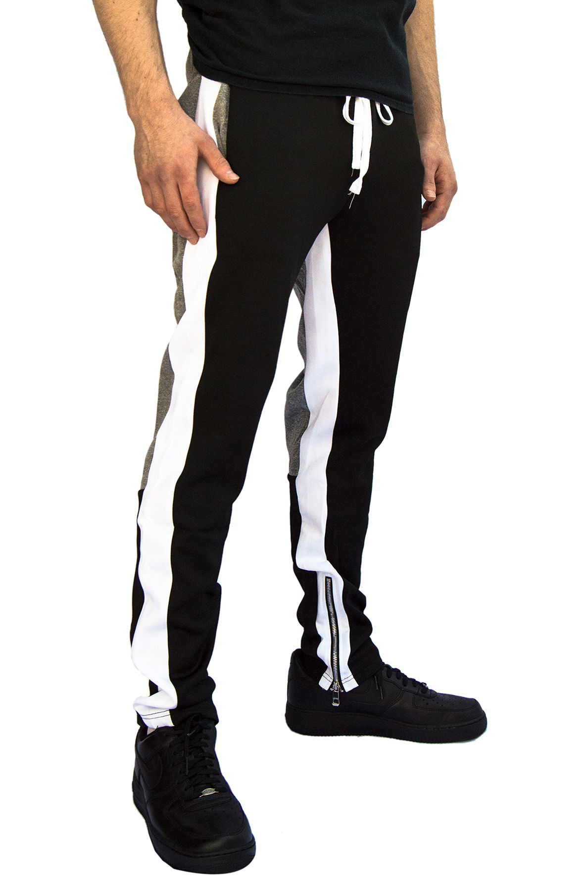 track zipper jeans