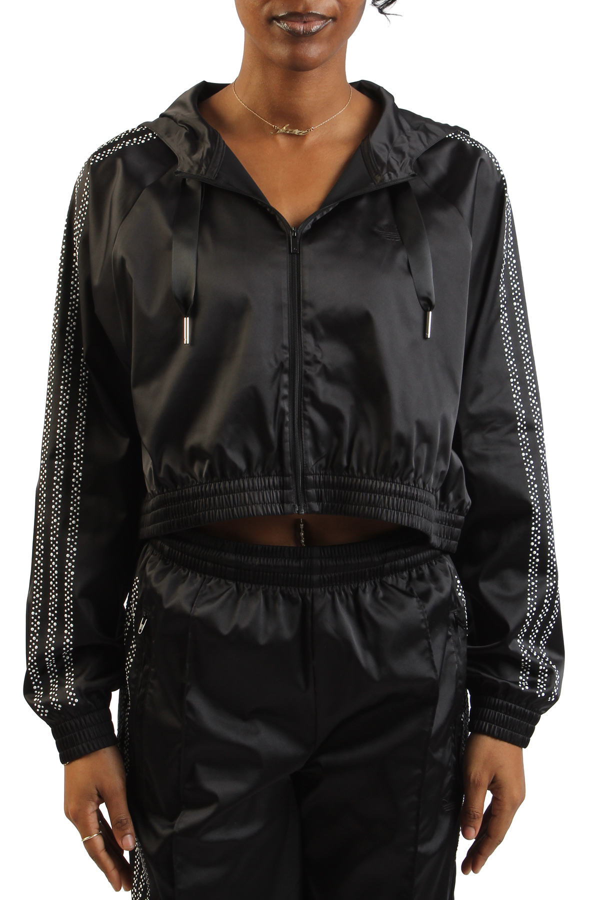 Pearl Cropped Zip-Up Hoodie