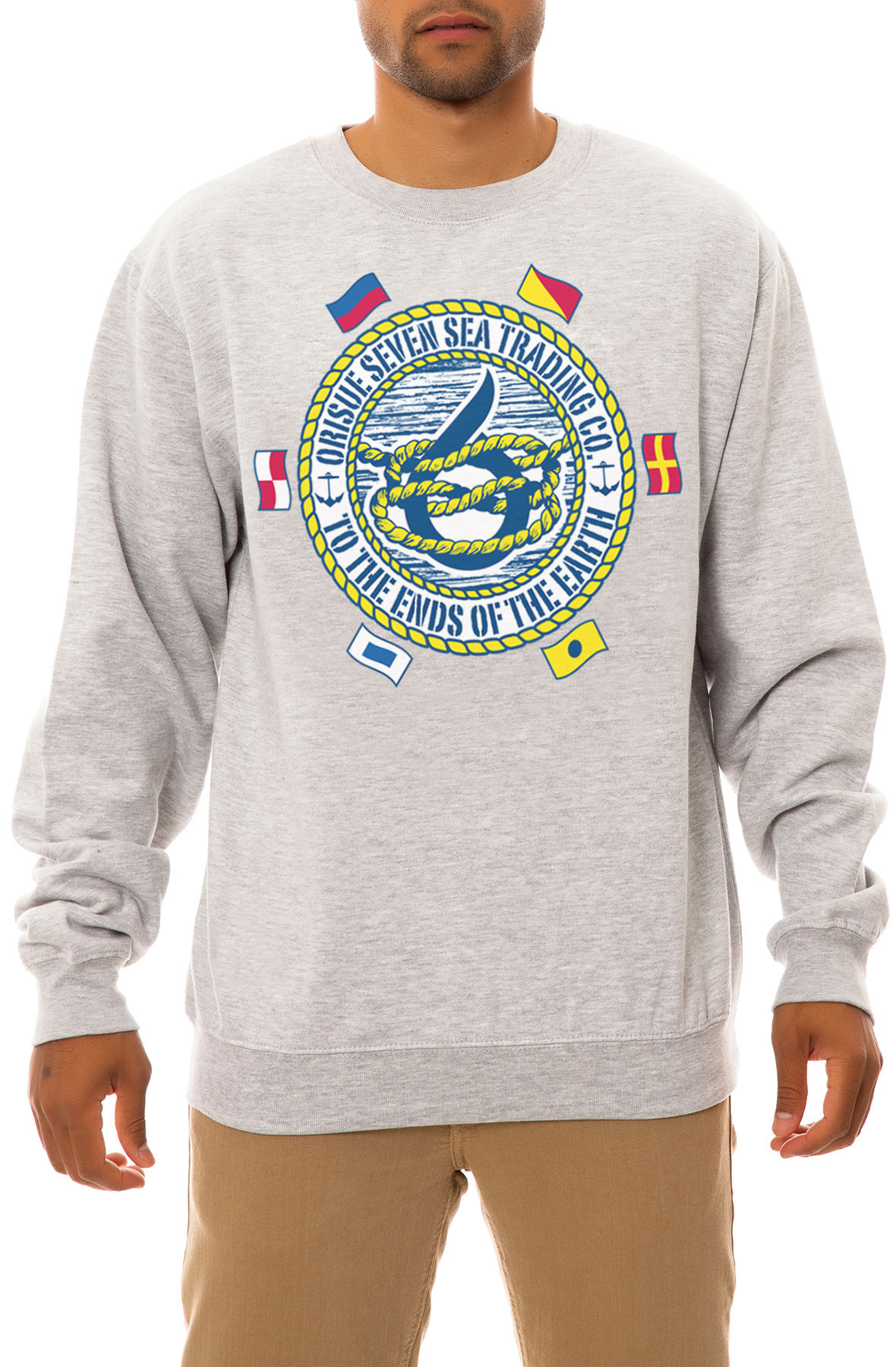 The 7 Sea Trading Company Crewneck Sweatshirt in Heather Grey