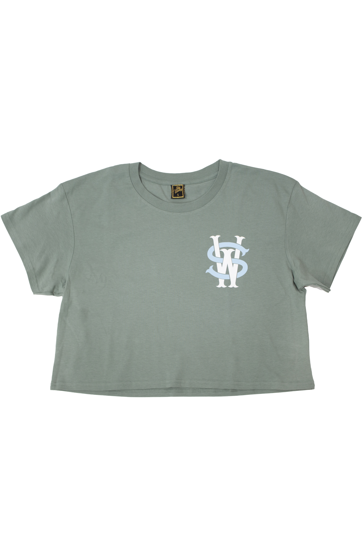 Stay Winning Sage/Icy Blue Crop Top Tee