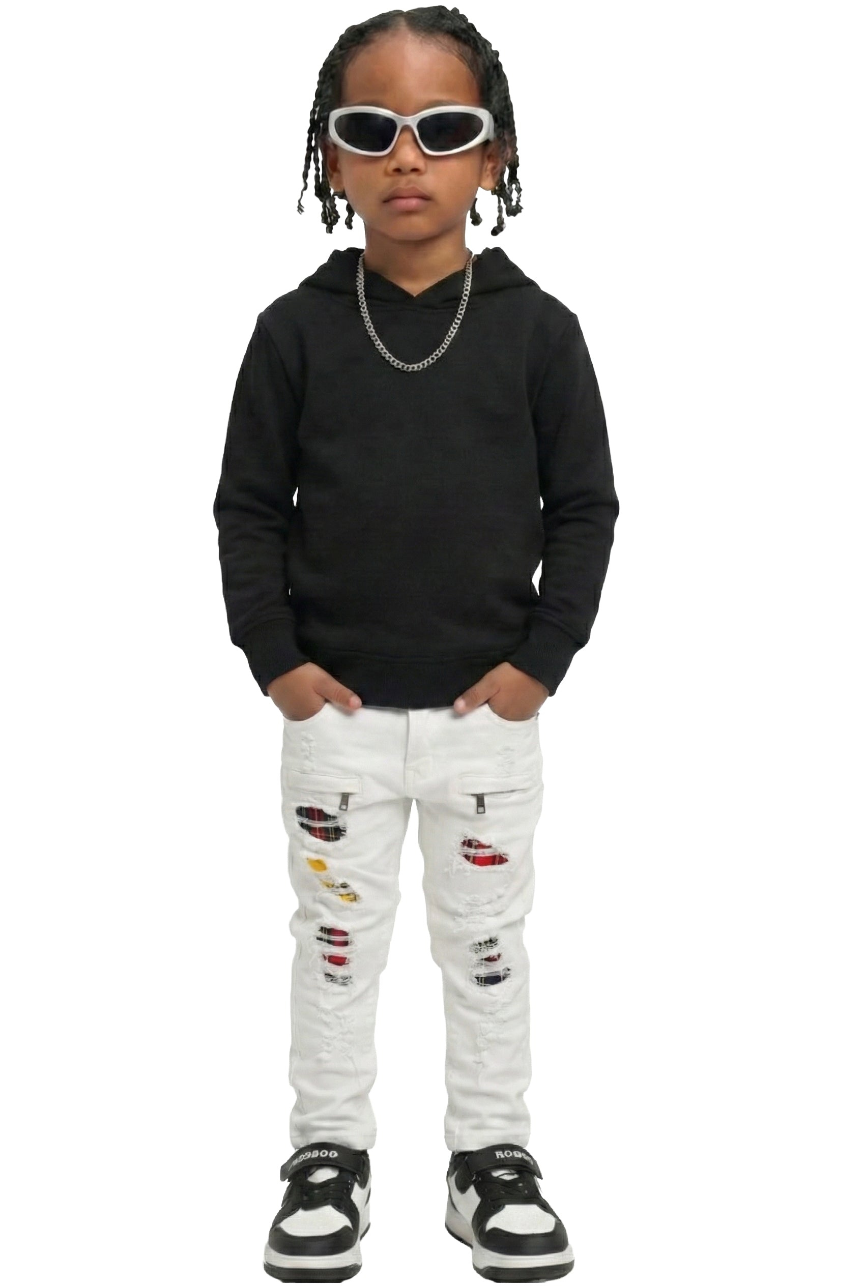 SHIRO Kid's Washed Stretching Denim Pants