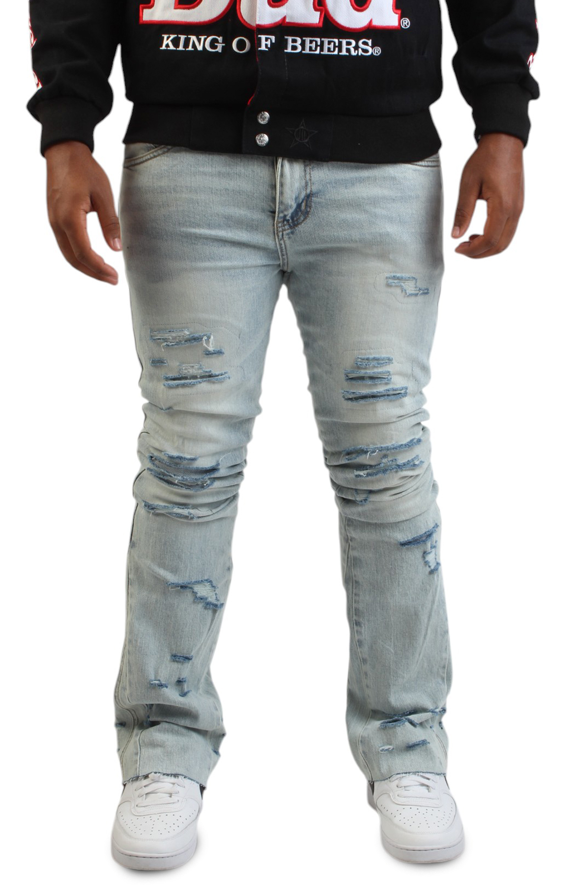 Crysp Denim Distressed Skinny Jeans