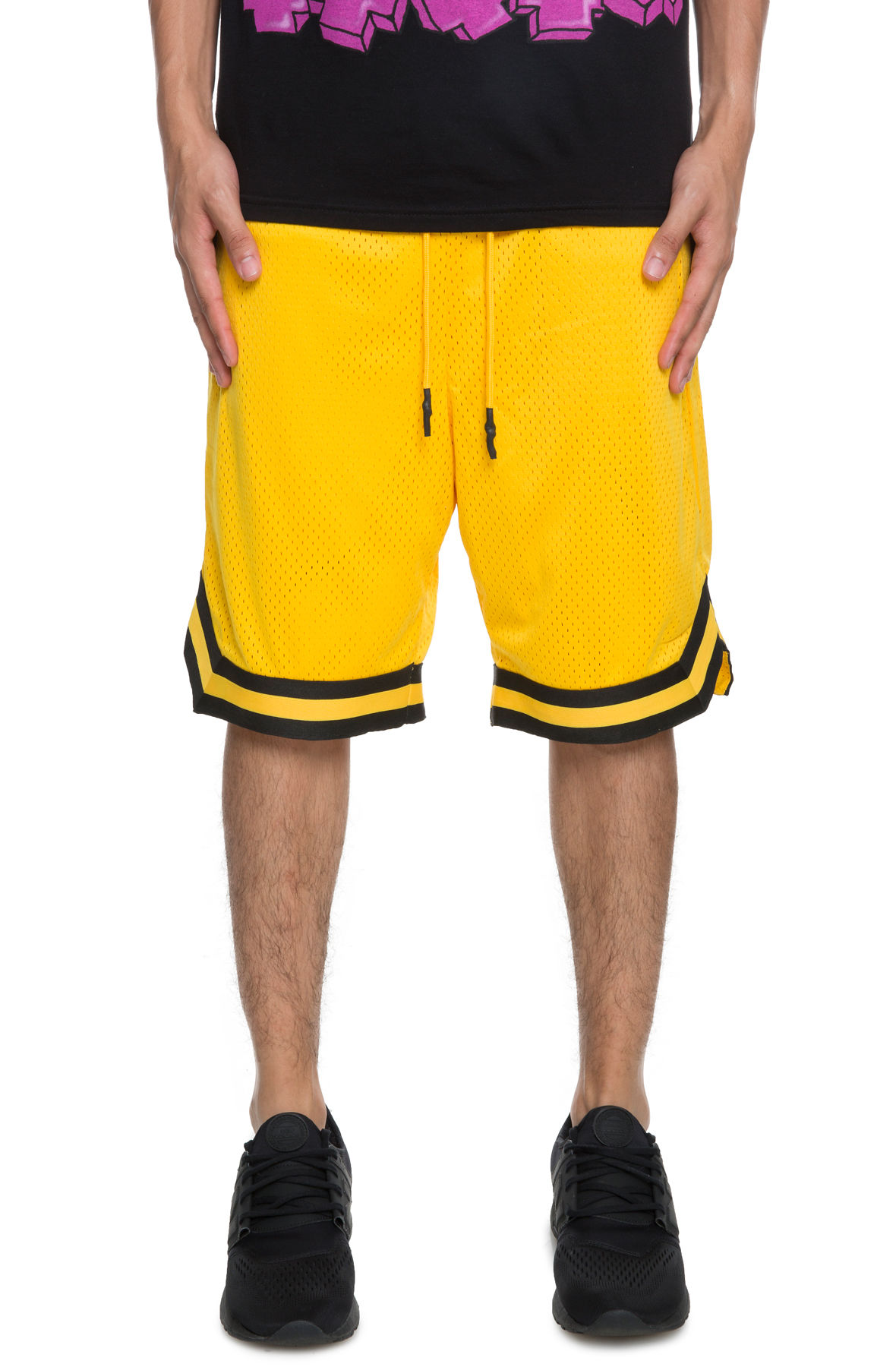 yellow and black jordan shorts