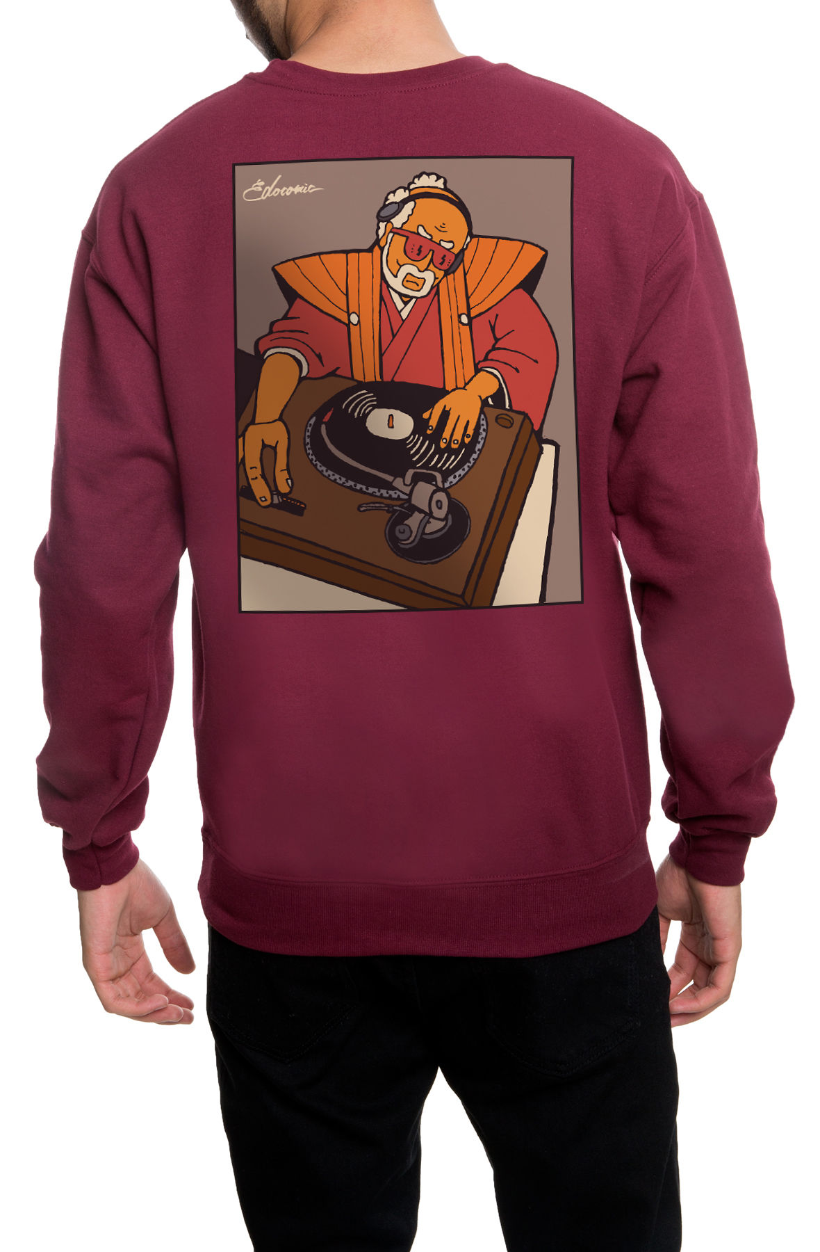 The DJ Grandpa Crewneck Sweatshirt in Maroon