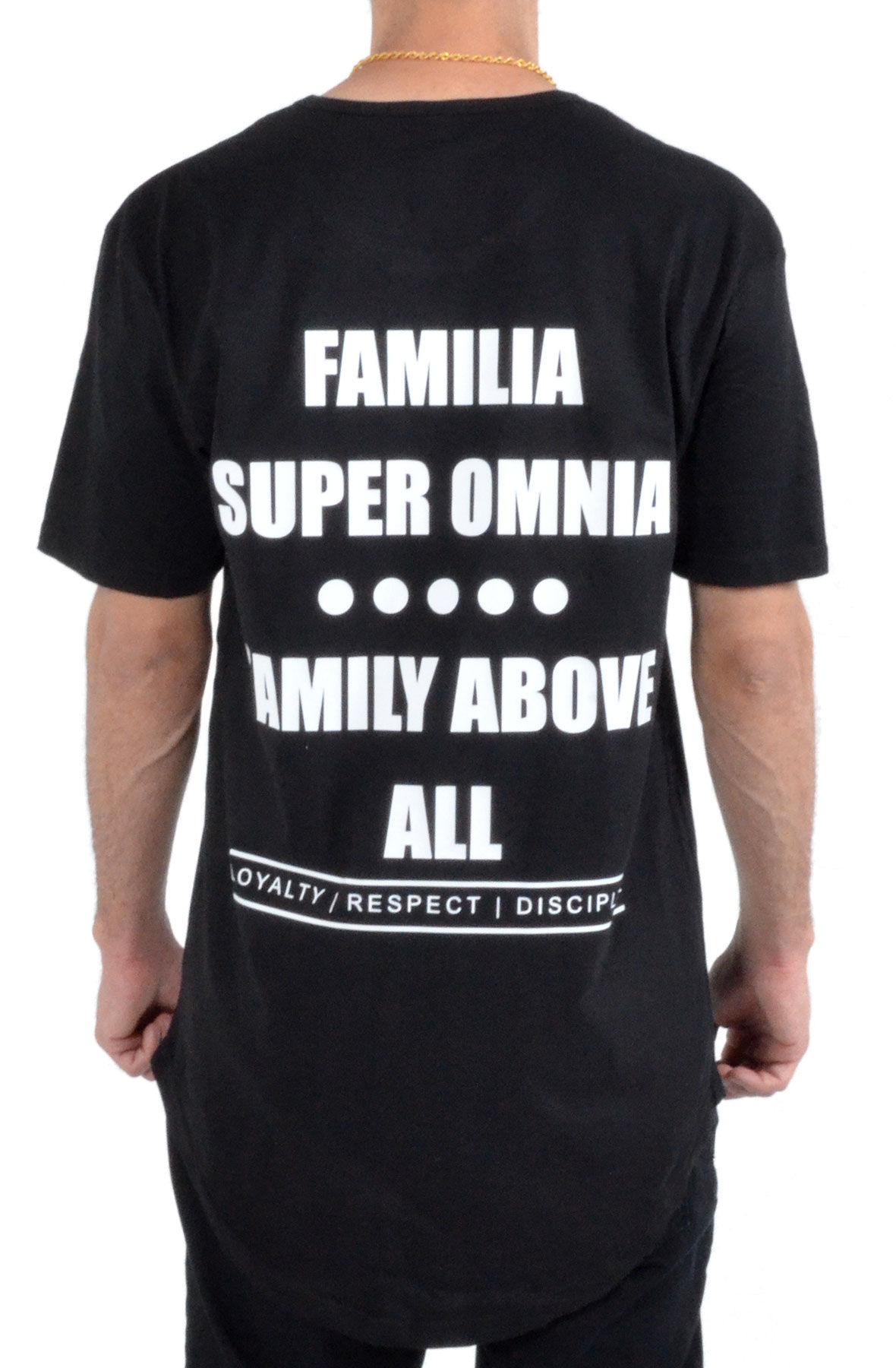 Elongated Family Above All Tee in Black