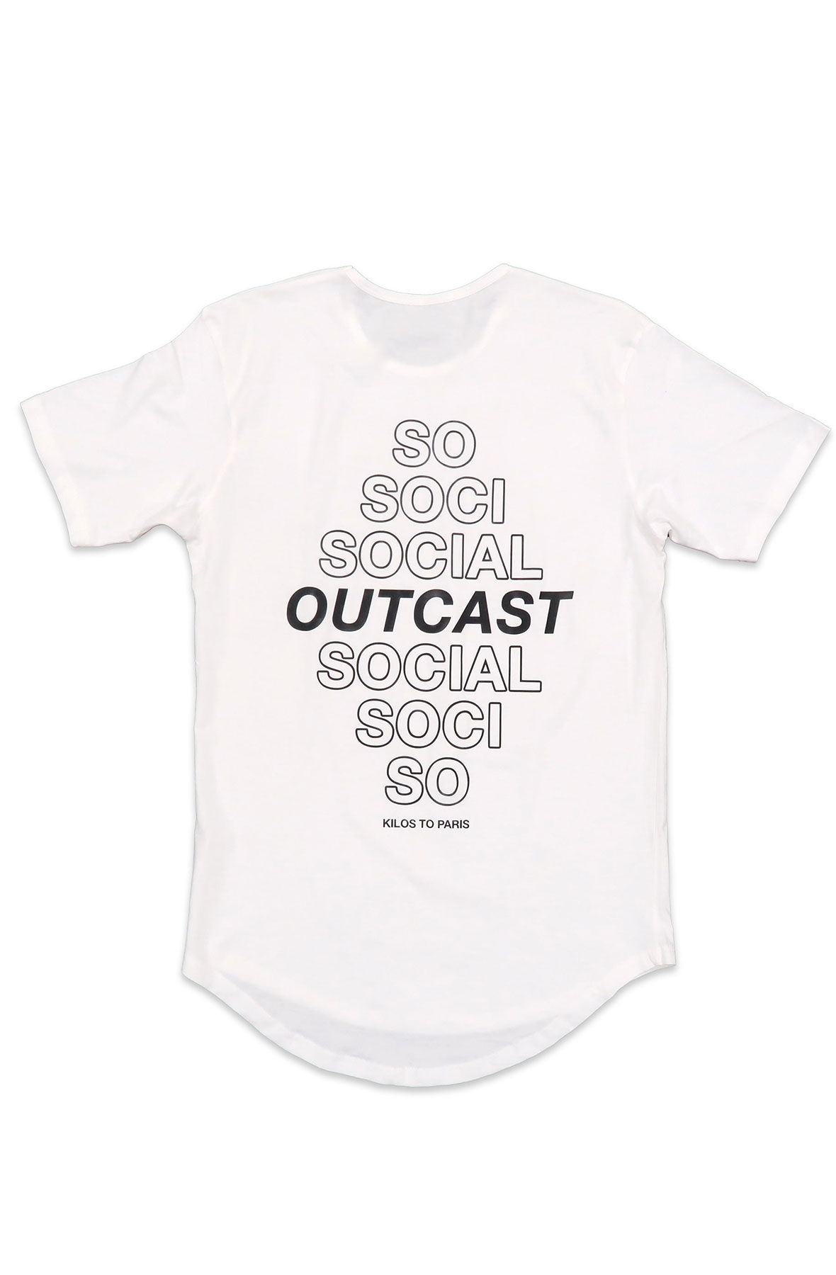 Social Outcast Scoop Tee in White and Black