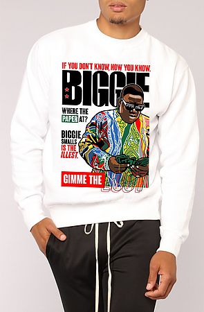 The Biggie Slam Crewneck in White