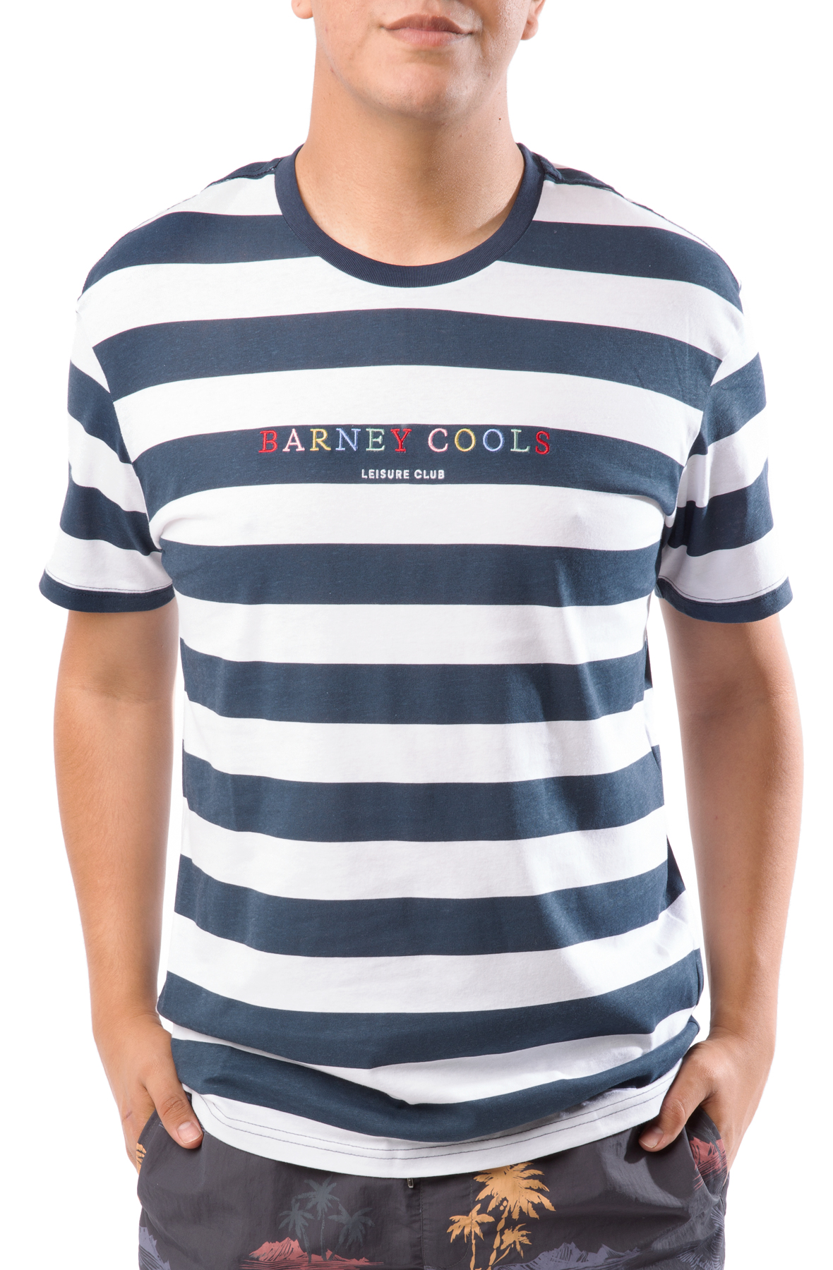 Color Logo Striped Tee