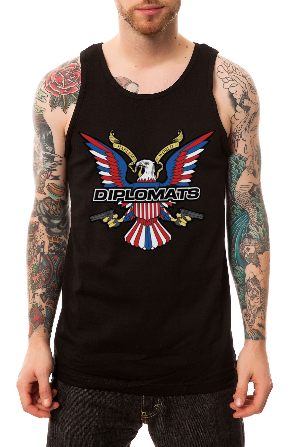 The Eagle Logo Tank in Black