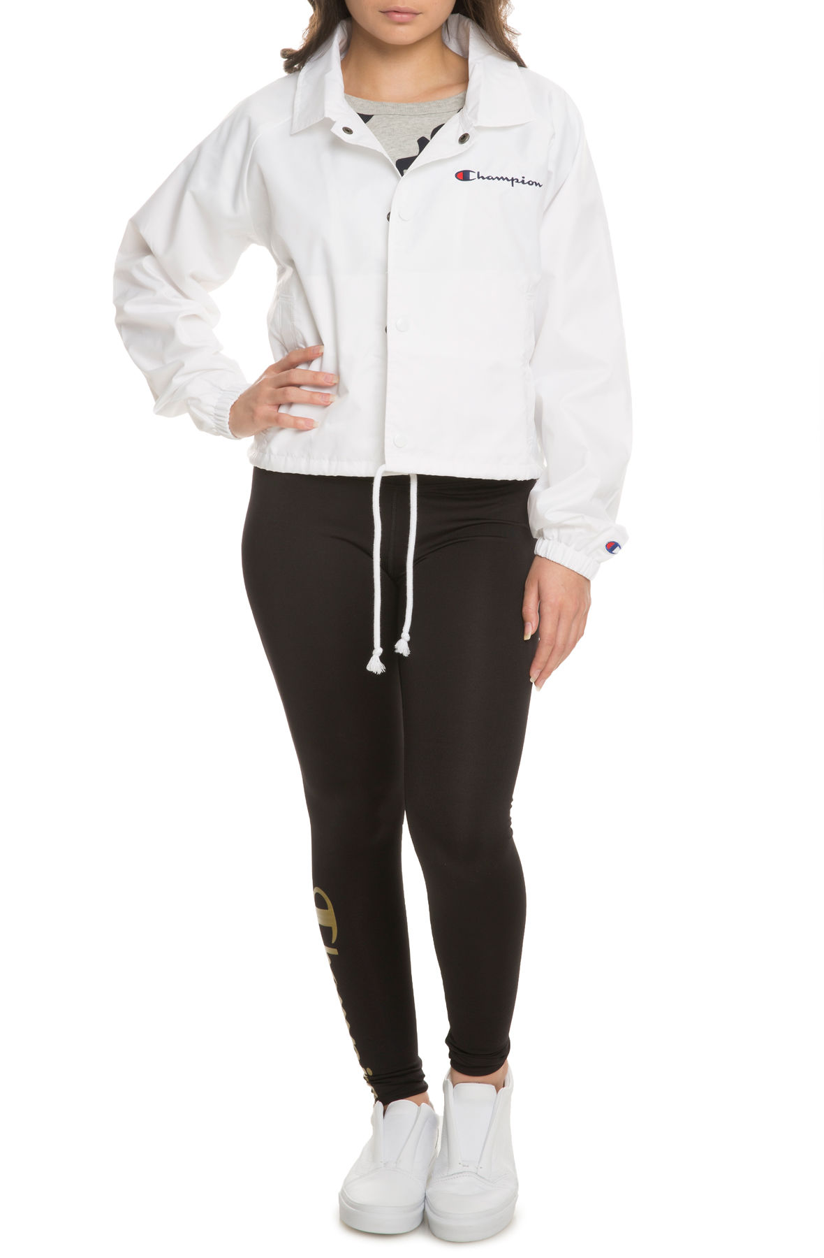 champion cropped coaches jacket